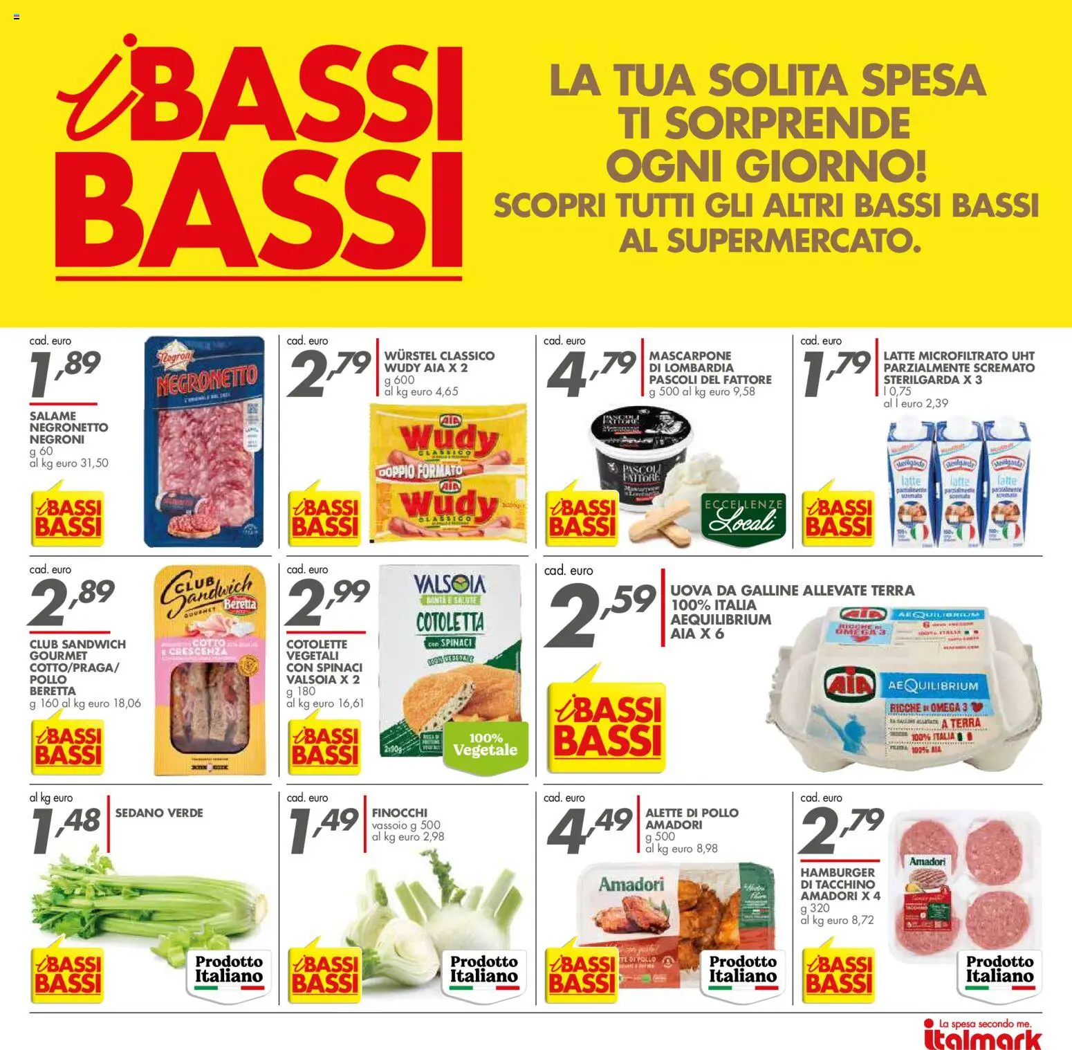 Anteprima dell'opuscolo Italmark volantino dal negozio Italmark valido da 21/10/2026 - Hamburger, Omega, Pollo, Terra, Tacchino, Sedano, Uova, Salame