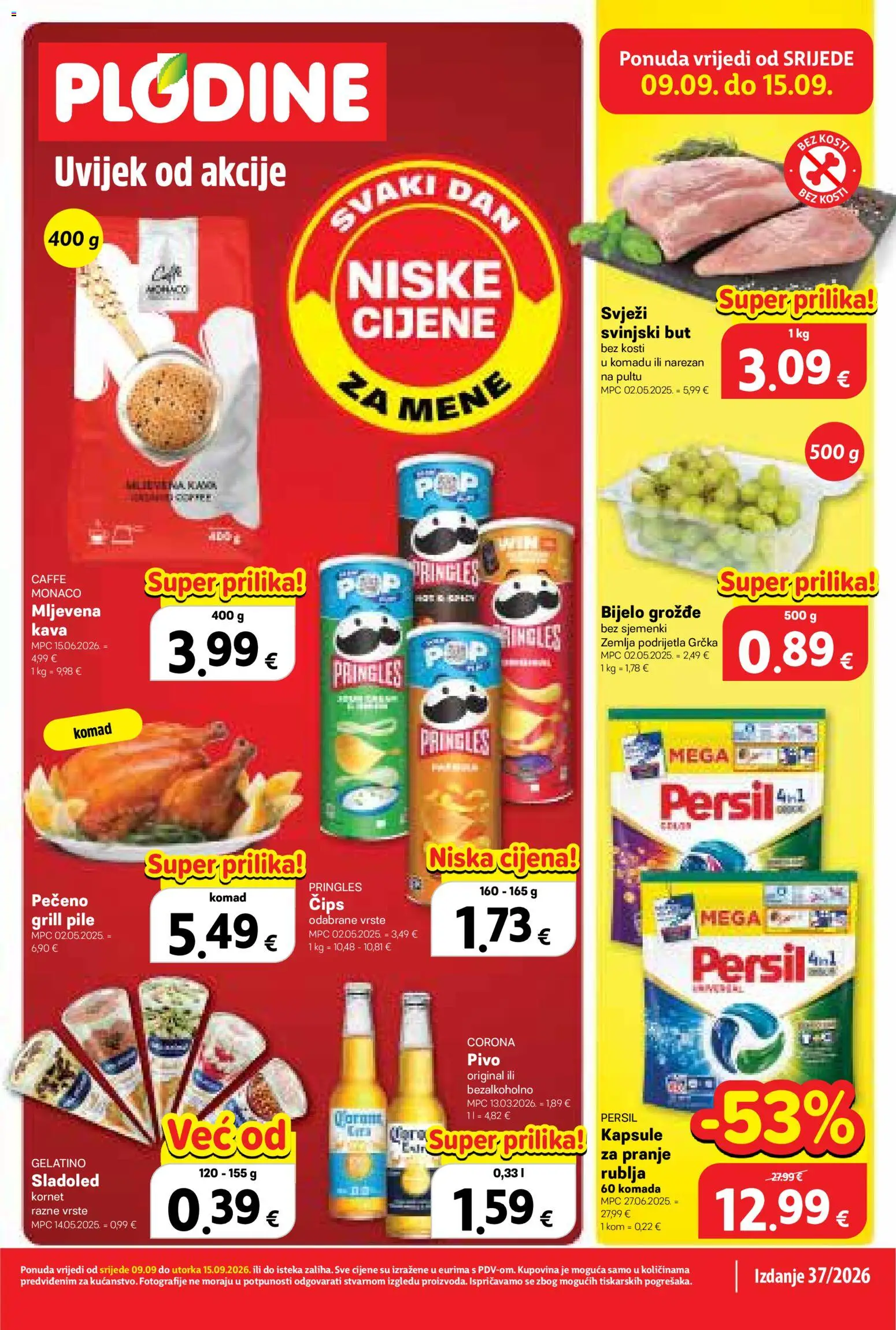 Pregled letka Plodine Katalog trgovine Plodine vrijedi od 09.09.2026