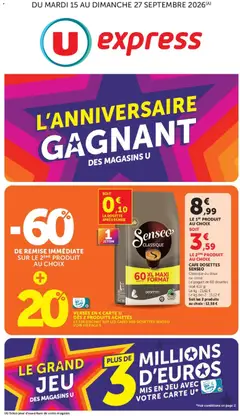 Prévisualisation de U Express - Anniversaire gagnant des Magasins U du magasin U Express formulaire valide 15/09/2026
