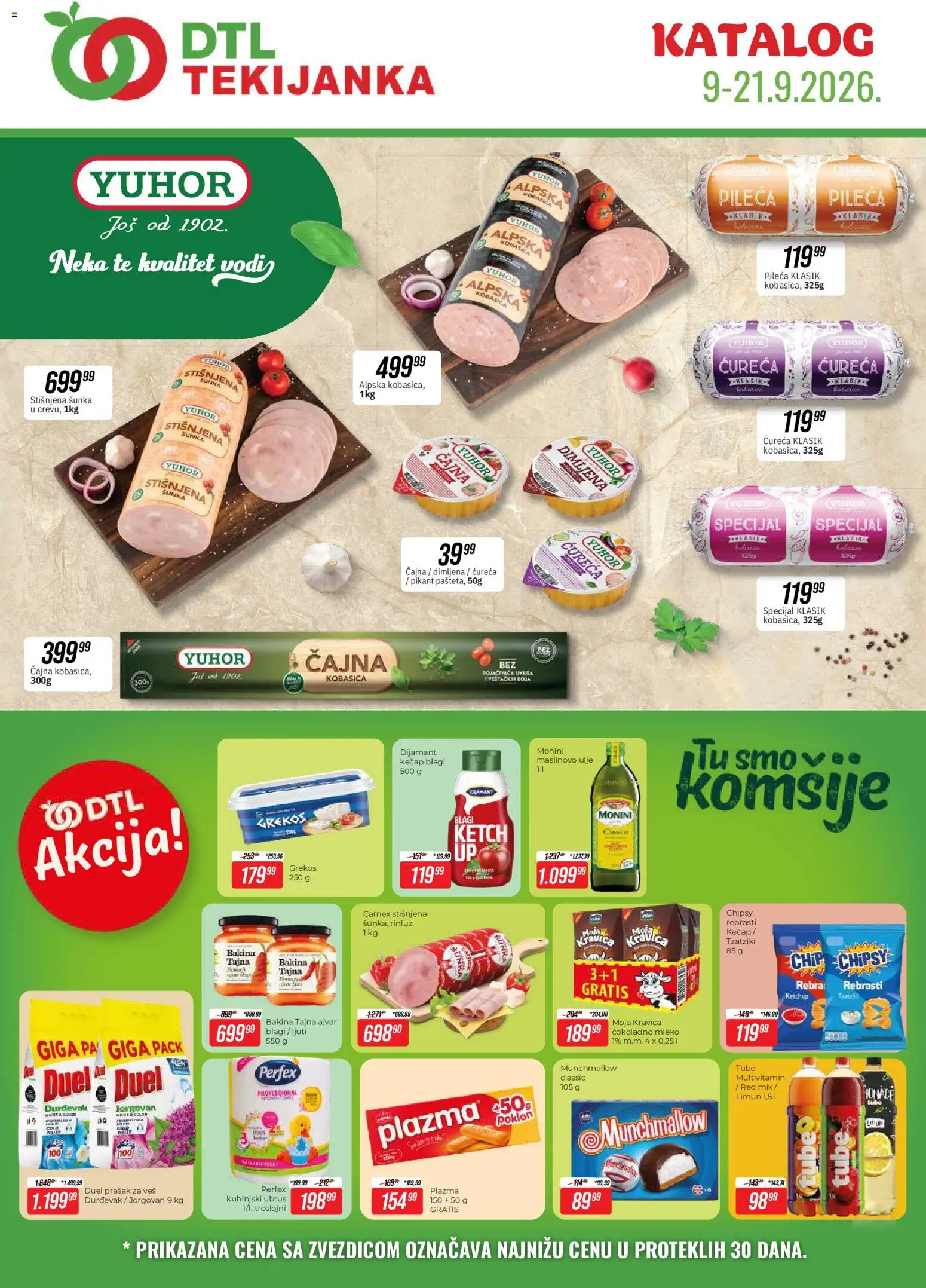 Pregled Tekijanka kataloga - važi od 09.09.2026