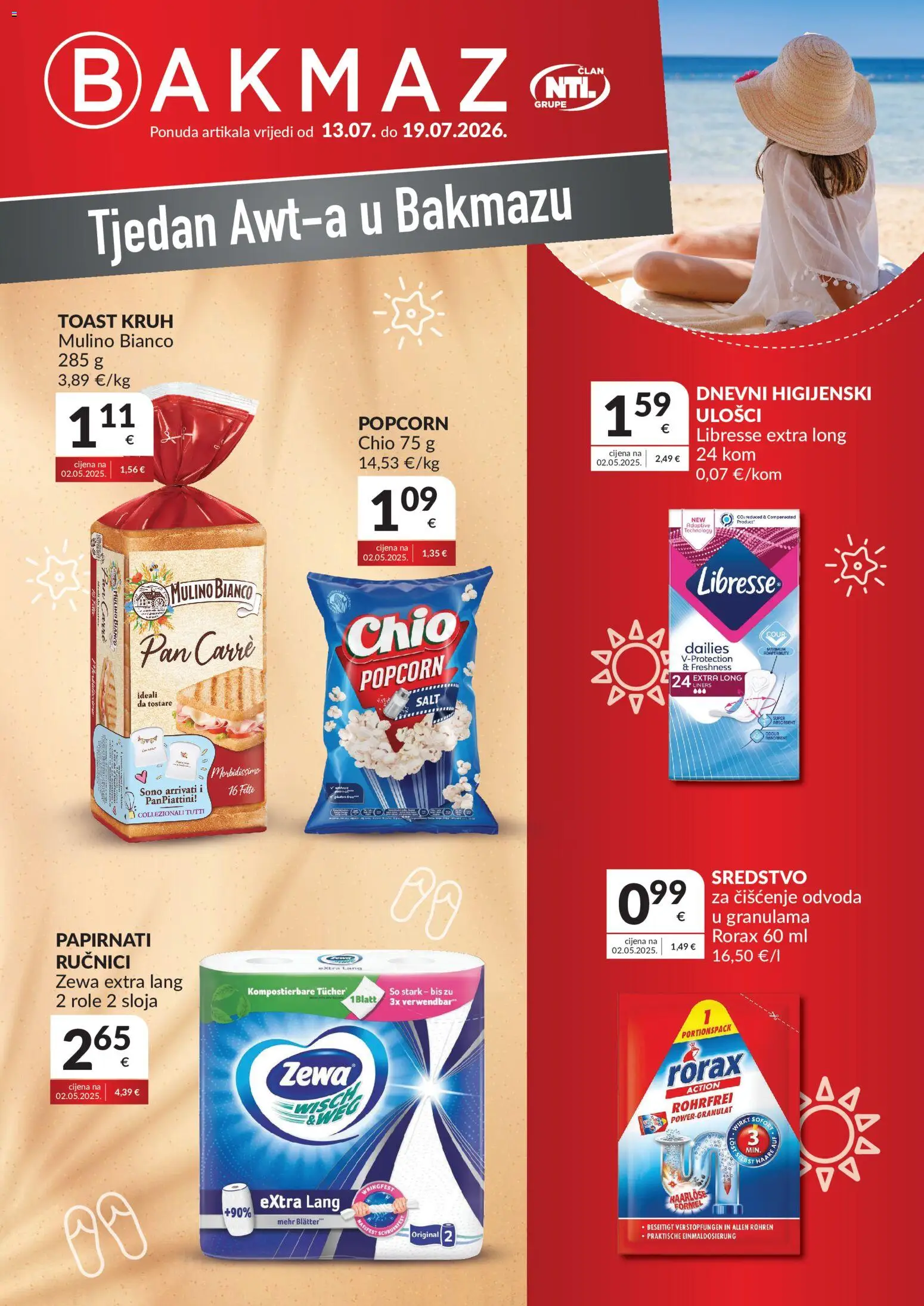 Pregled letka Bakmaz Tjedan Awt-a trgovine Bakmaz vrijedi od 13.07.2026