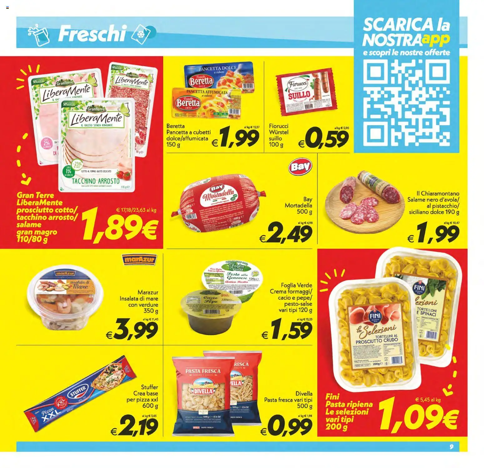 Anteprima dell'opuscolo SuperConveniente volantino dal negozio SuperConveniente valido da 23/10/2026 - Pizza, Wurstel, Pesto, Salame, Pancetta, Spinaci, Arrosto, Tortelloni