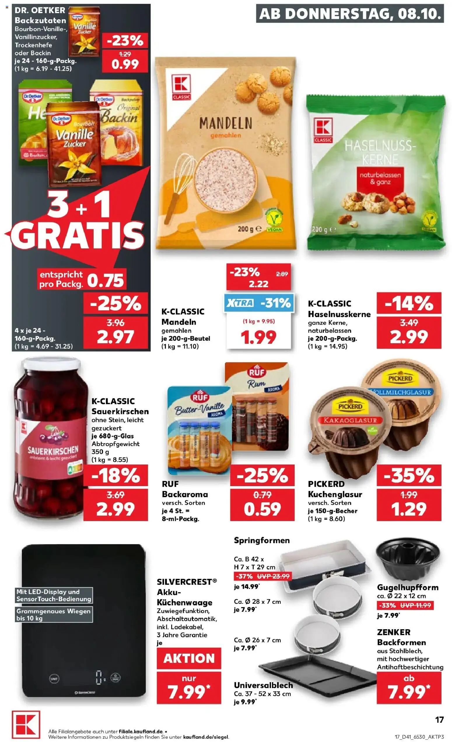 Vorschau von dem Prospekt des Geschäftes Kaufland, gültig ab dem 08.10.2026 - Mandeln, Zucker, Vanille, Bourbon