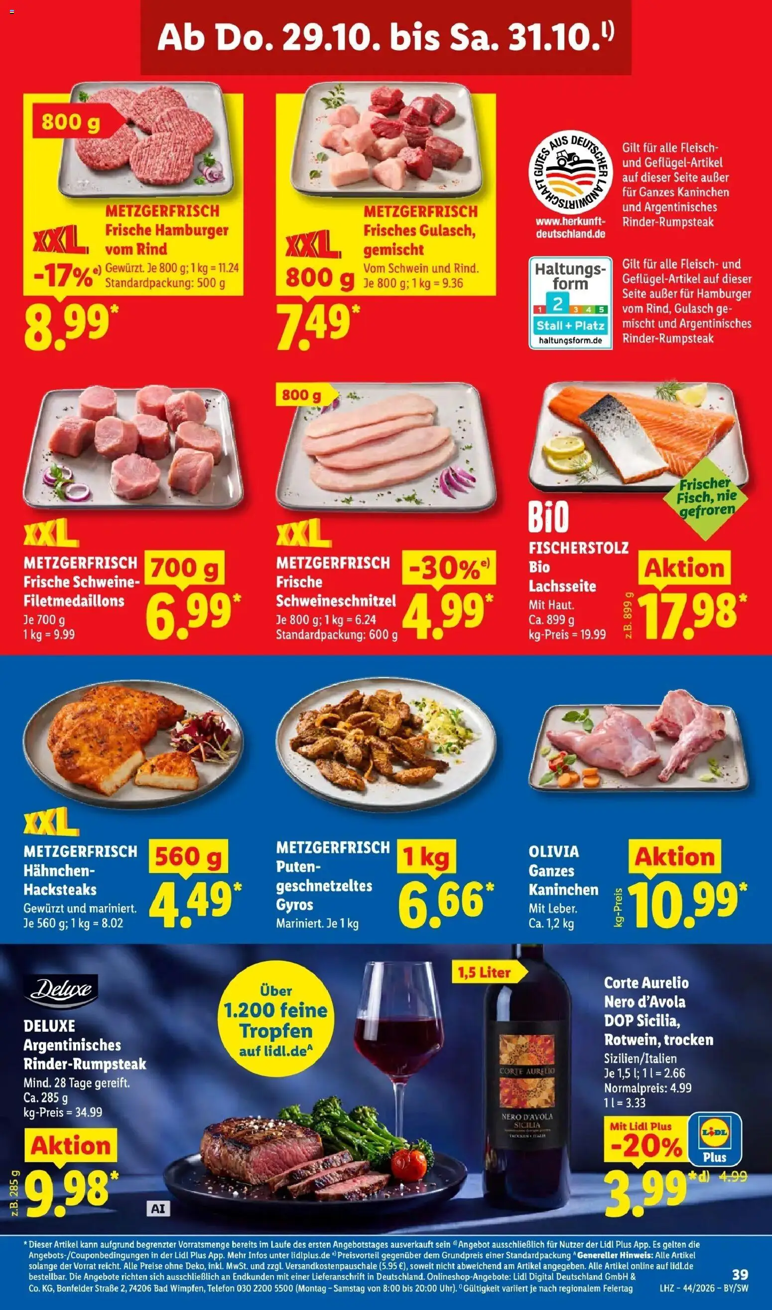 Vorschau von dem Prospekt des Geschäftes Lidl, gültig ab dem 26.10.2026 - Telefon, Schnitzel, Gyros, Bad, Gulasch, Kaninchen, Fleisch, Hahnchen