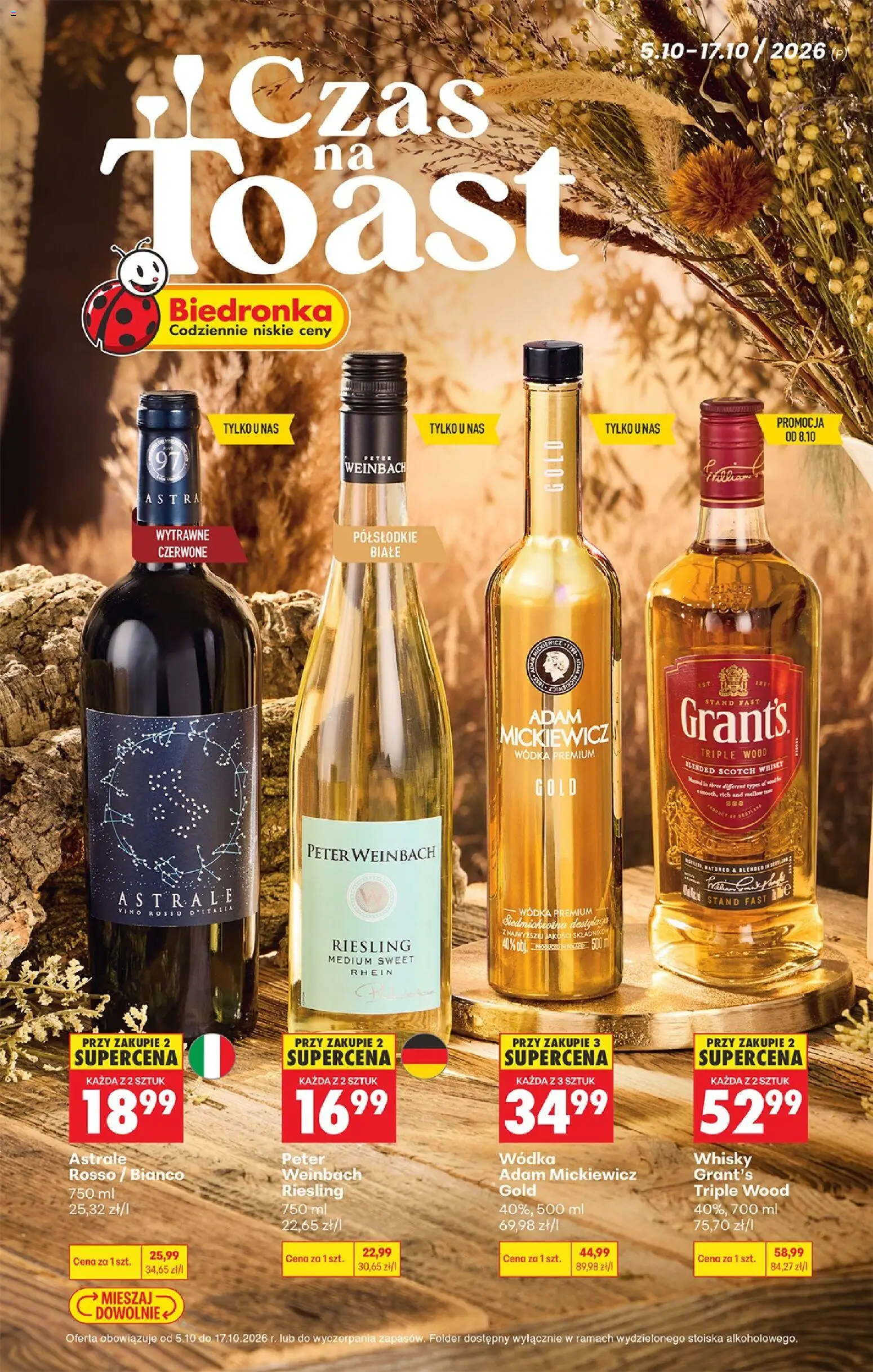 Náhled nabídky: Biedronka Polsko Biedronka Polsko leták - Czas na toast platný od 05.10.2026 - Whisky, Riesling