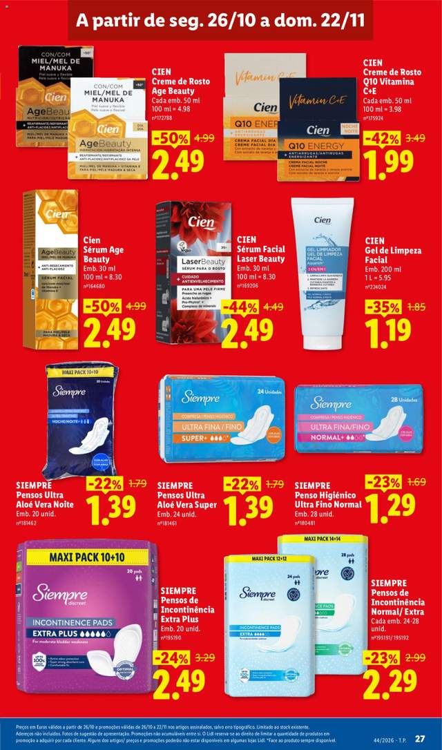Novo folheto Lidl a partir de 26/10
