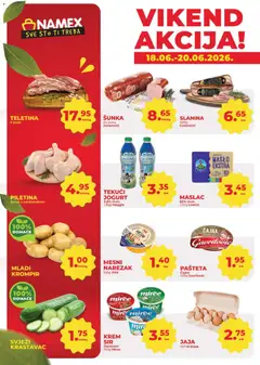 Pregled letka Namex vikend akcija trgovine Namex vrijedi od 18.06.2026