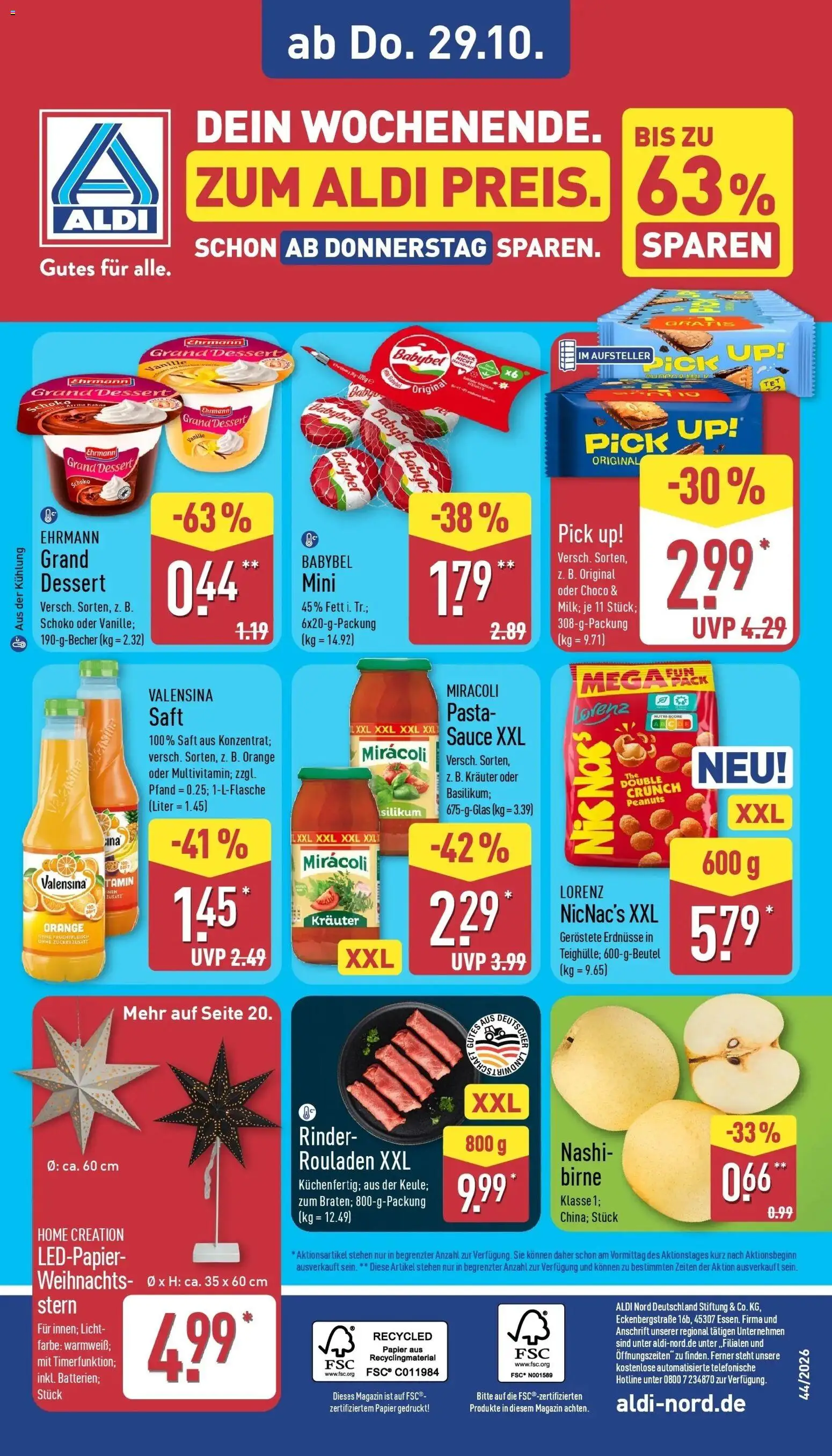 Vorschau von dem Prospekt des Geschäftes Aldi, gültig ab dem 26.10.2026