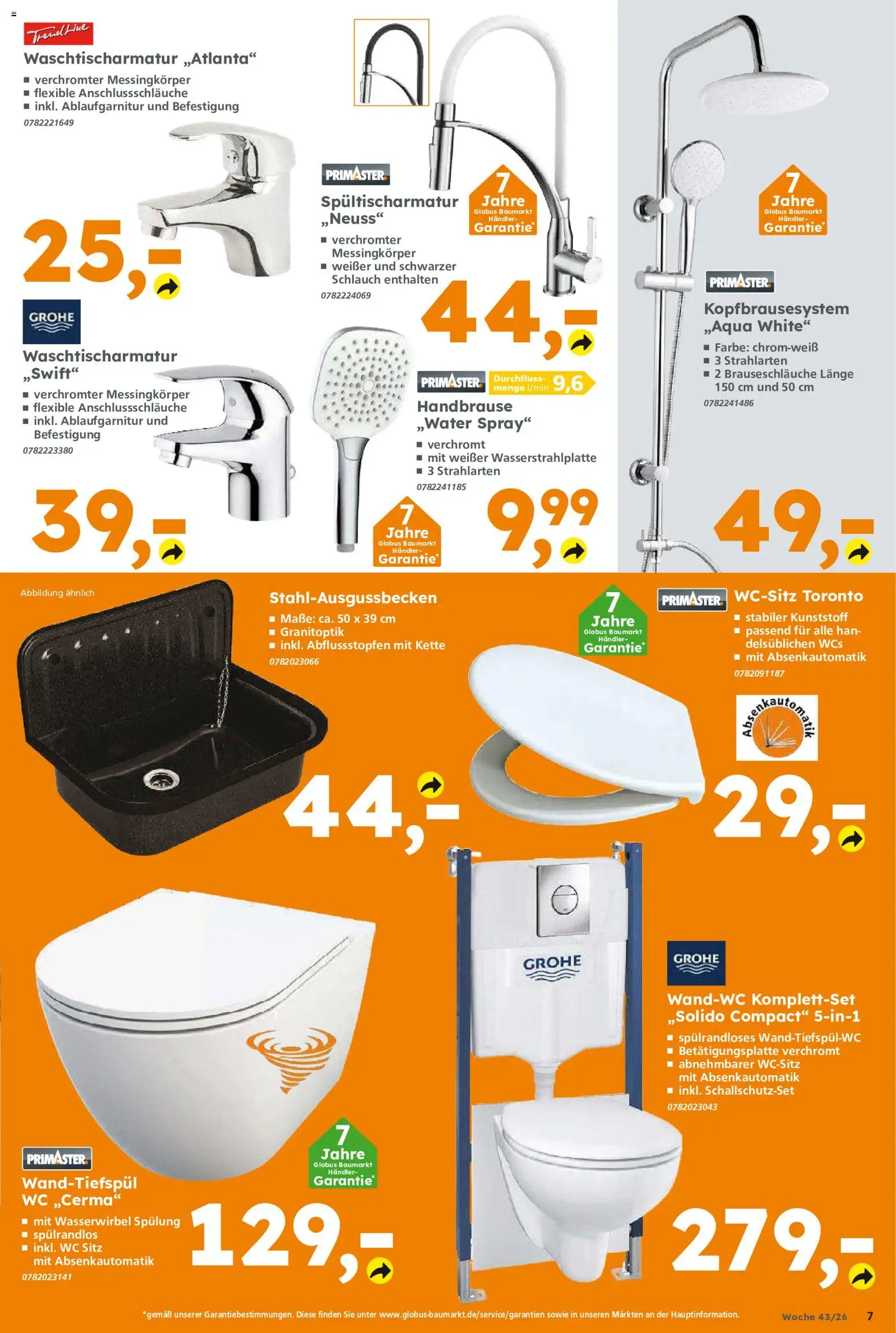 Vorschau von dem Prospekt des Geschäftes Globus Baumarkt, gültig ab dem 19.10.2026 - WC Sitz, Spülung
