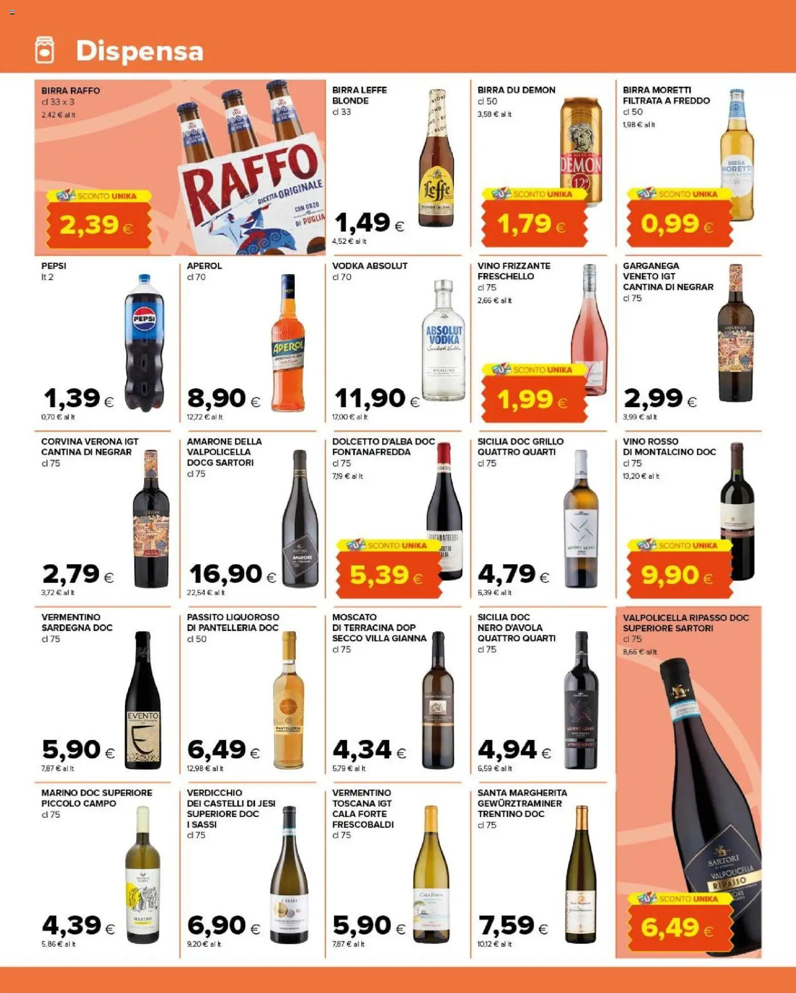 Anteprima dell'opuscolo Tigre volantino Amico Roma dal negozio Tigre valido da 26/10/2026 - Birra, Aperol, Vodka, Birra Moretti, Birra Raffo, Pepsi, Birra Leffe, Vodka Absolut