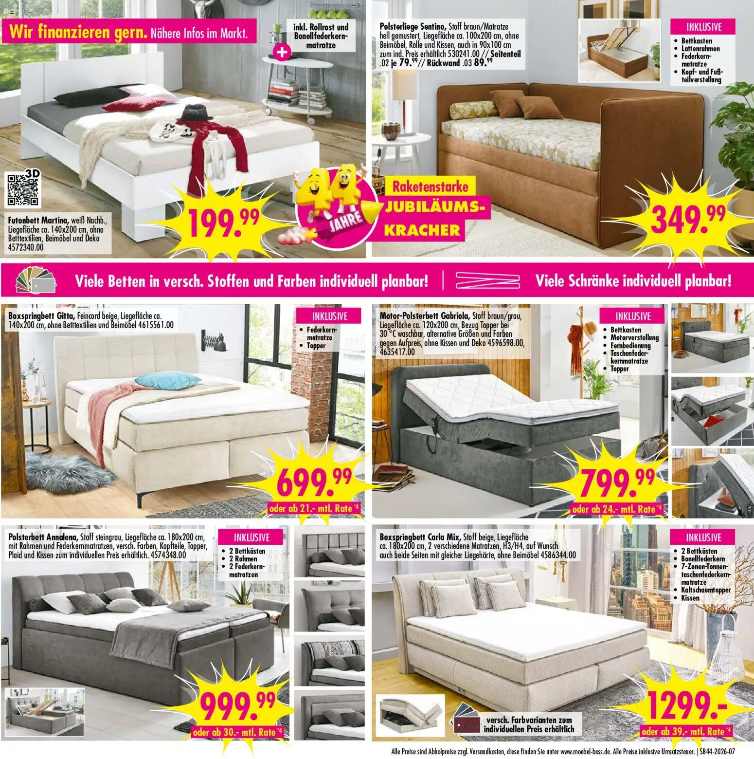 Vorschau von dem Prospekt des Geschäftes SB Möbel Boss, gültig ab dem 24.10.2026 - Boxspringbett, Matratze, Kissen, Polsterbett, Topper, Federkern Matratze