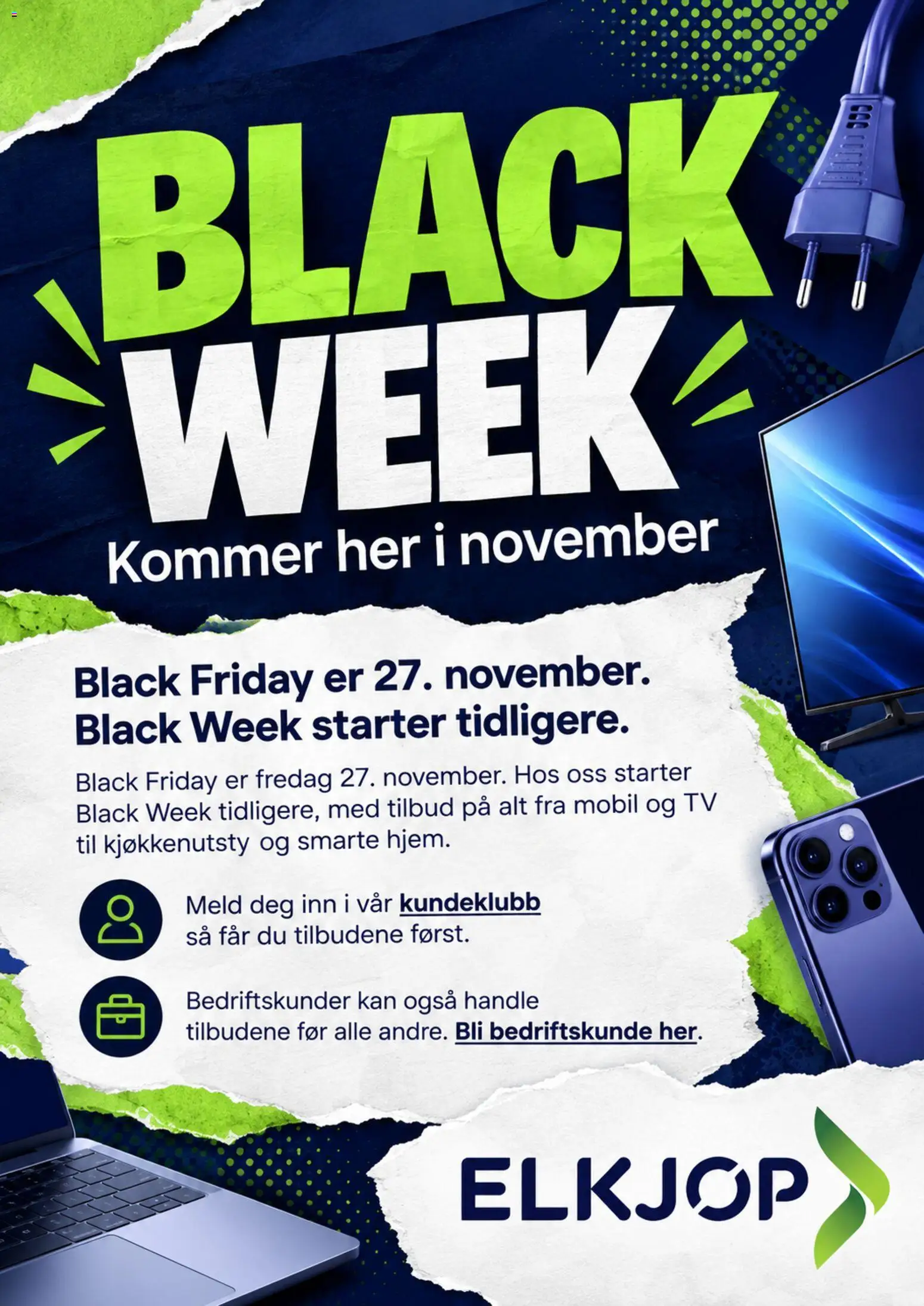 Forhåndsvis Elkjøp Black Friday avis fra butikk Elkjøp gyldig fra 19/10/2026 - Tv