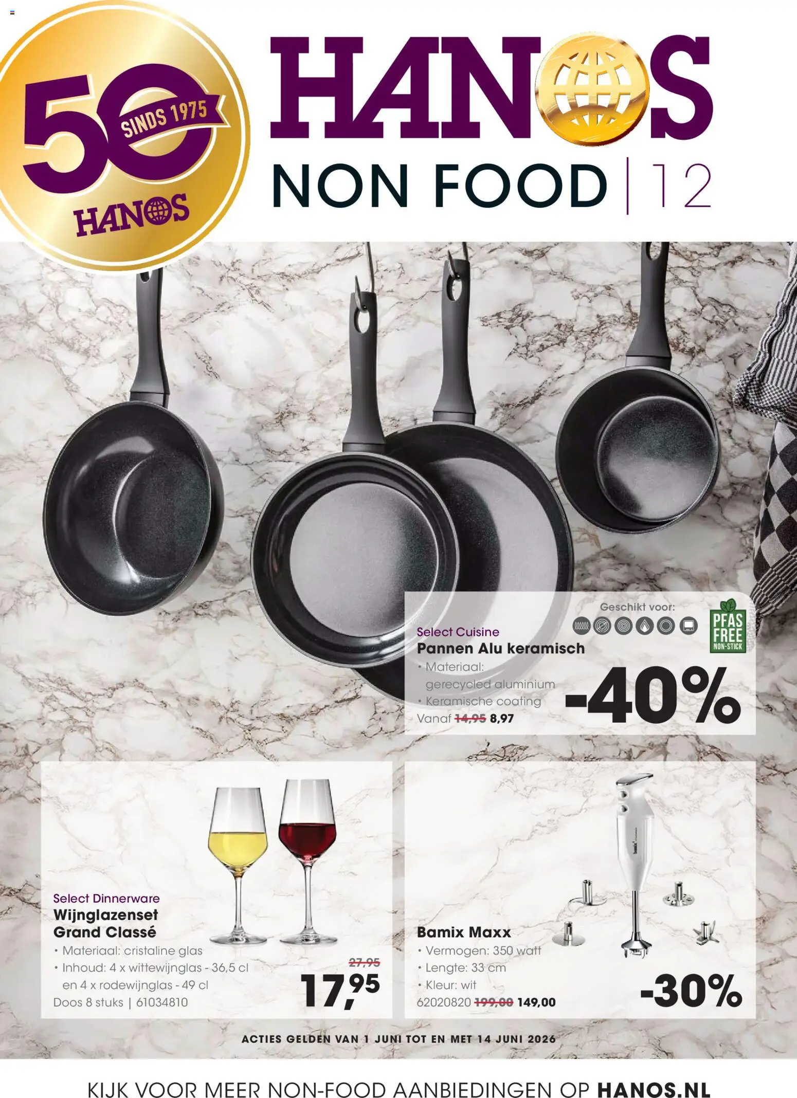Voorbeeld van Hanos folder - Non food van winkel Hanos geldig vanaf 01-06-2026 - Glas, Pannen