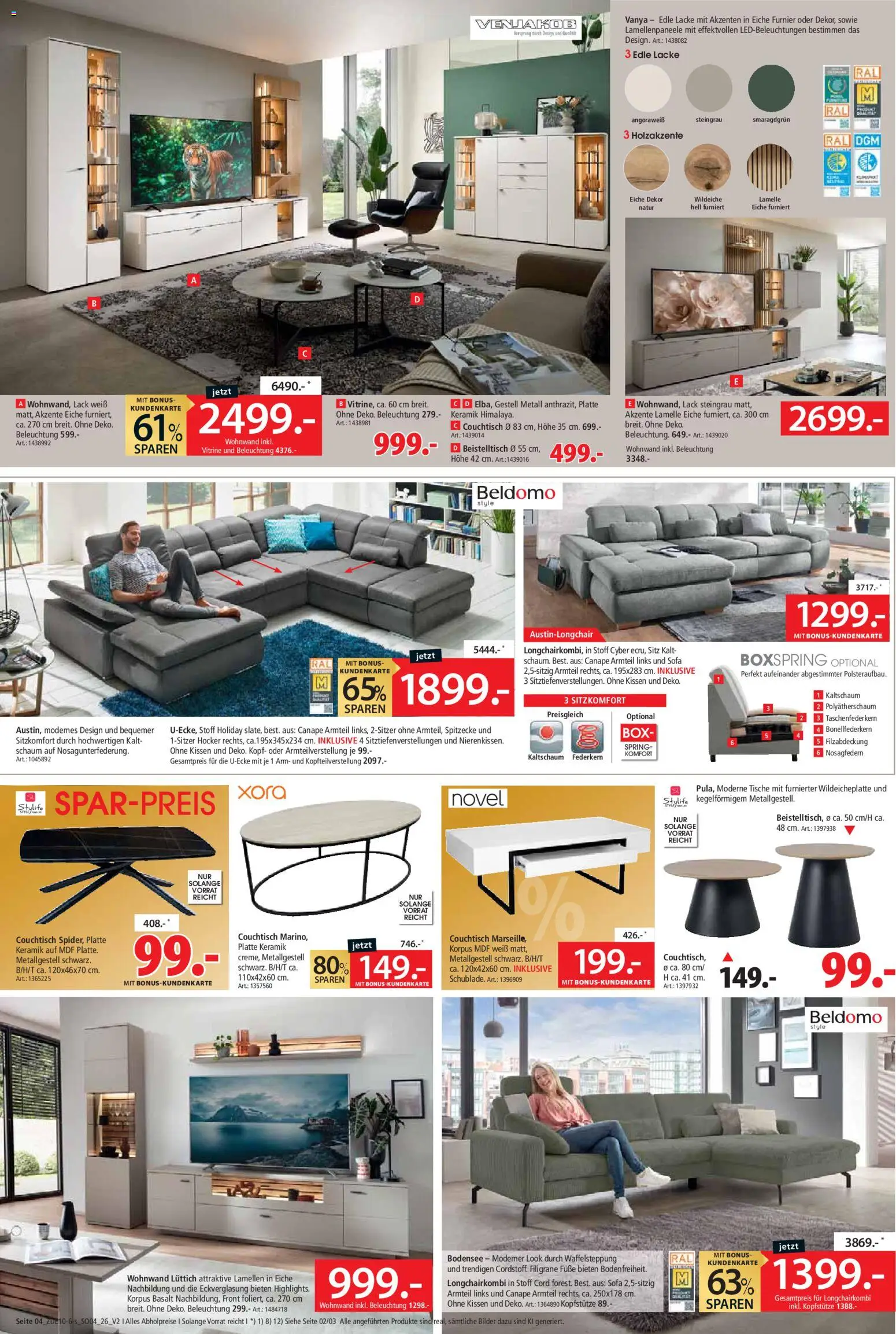 Vorschau von dem Prospekt des Geschäftes Zurbrüggen, gültig ab dem 31.10.2026 - Bilder, Sofa, Couchtisch, Beistelltisch, Wohnwand, Kissen, Vitrine, Hocker