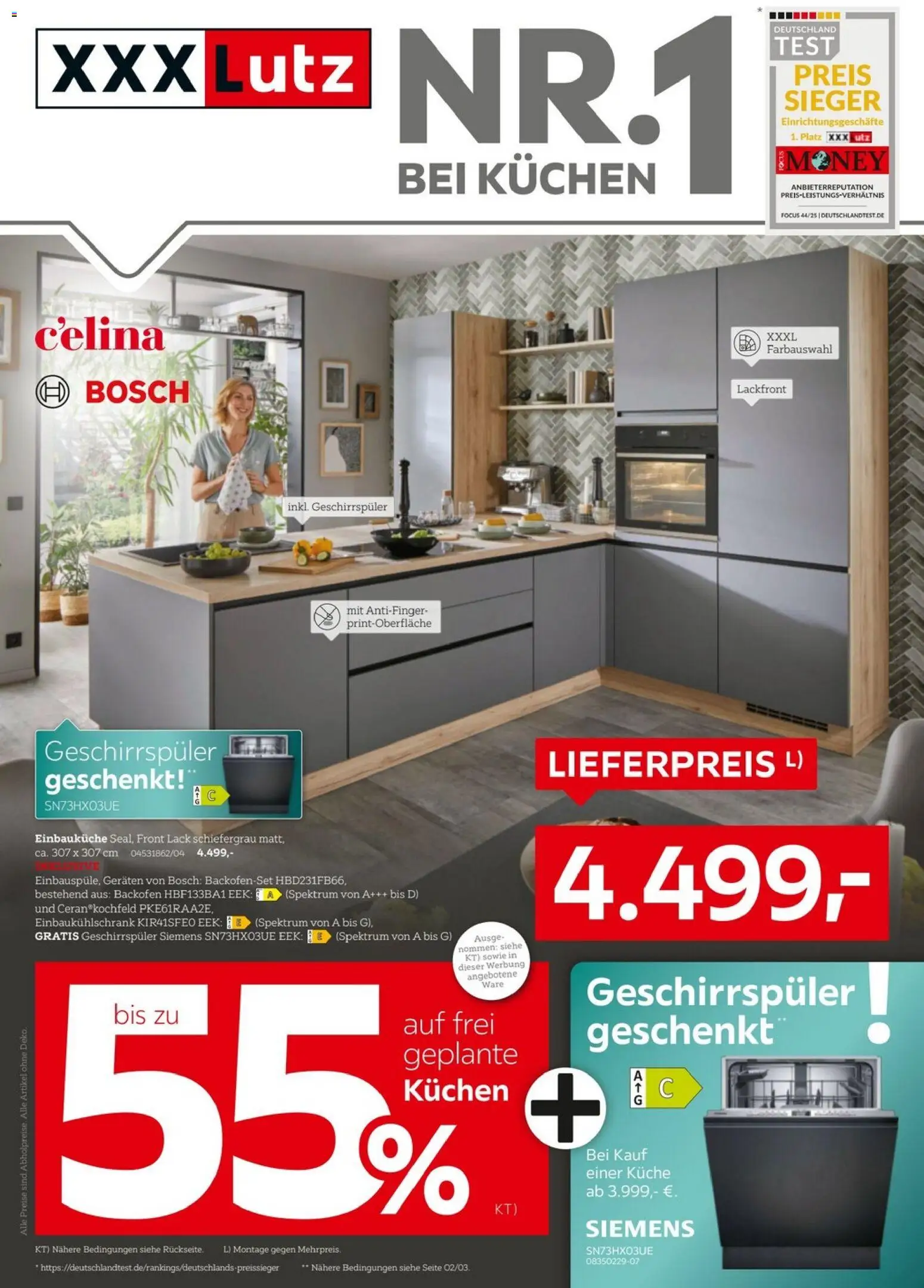 Vorschau von dem Prospekt des Geschäftes XXXLutz, gültig ab dem 04.07.2026 - Bosch, Kuchen, Siemens, Küche, Geschirrspüler, Backofen, Einbauküche, Kochfeld