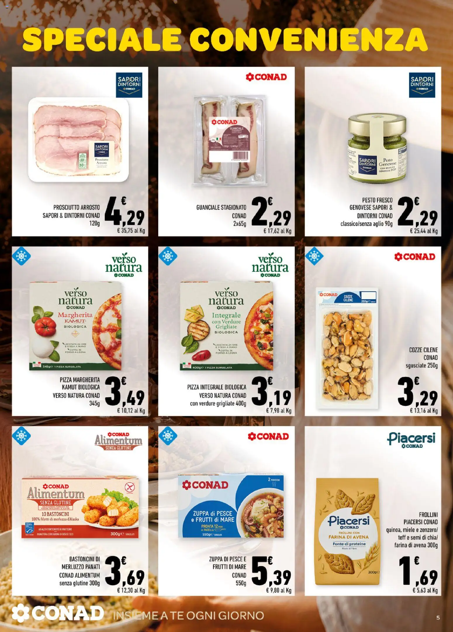 Anteprima dell'opuscolo Conad volantino Tutto il buono è di casa Sicilia dal negozio Conad valido da 28/10/2026 - Forno, Senza glutine, Merluzzo, Cozze, Prosciutto, Frutti di mare, Frollini, Merluzzo d’Alaska