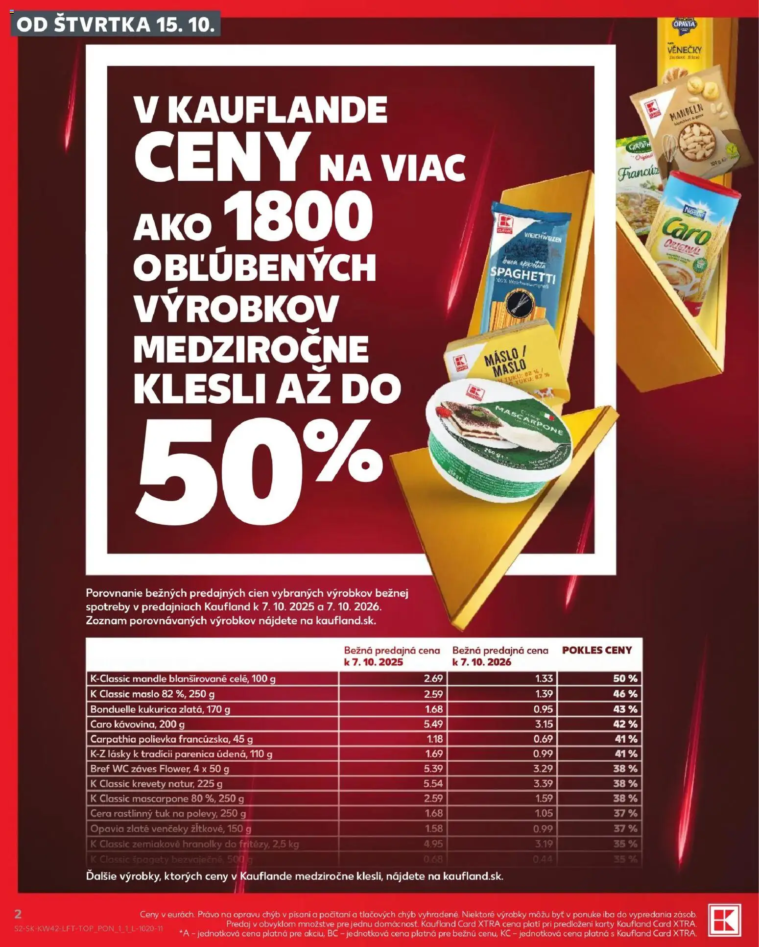 Kaufland SK - Kaufland SK akciós újság megtekintése, amely érvényes 2026.10.15.-től - WC, Mascarpone, Bonduelle, Bref, Cien, Caro