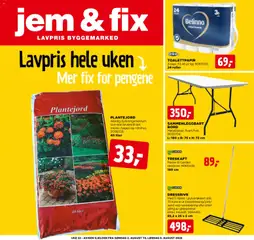 Forhåndsvis Jem & Fix kundeavis fra butikk Jem & Fix gyldig fra 01/08/2026