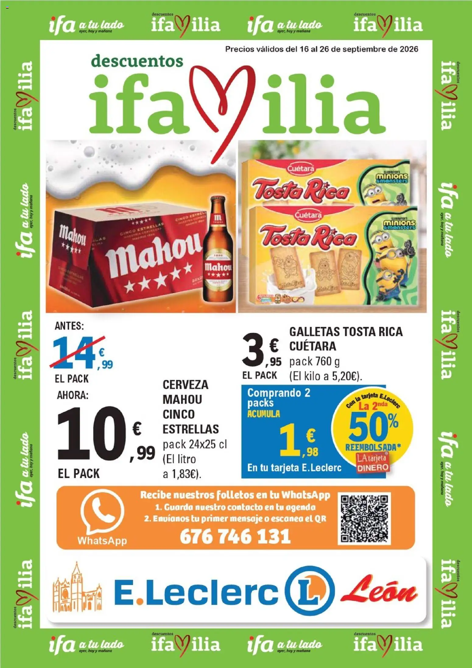 Vista previa del folleto de la tienda E.Leclerc válido desde el 16/09/2026 - Cerveza, Galletas