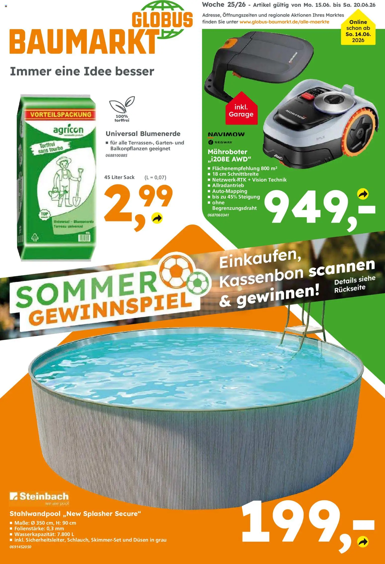 Vorschau von dem Prospekt des Geschäftes Globus Baumarkt, gültig ab dem 14.06.2026