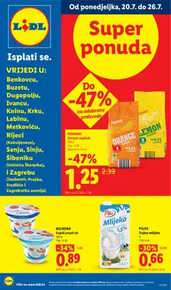 Pregled letka Lidl Super ponuda trgovine Lidl vrijedi od 20.07.2026