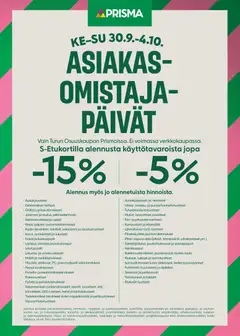 Kaupan Prisma Prisma AO-päivät esikatselu, voimassa 30/09/2026