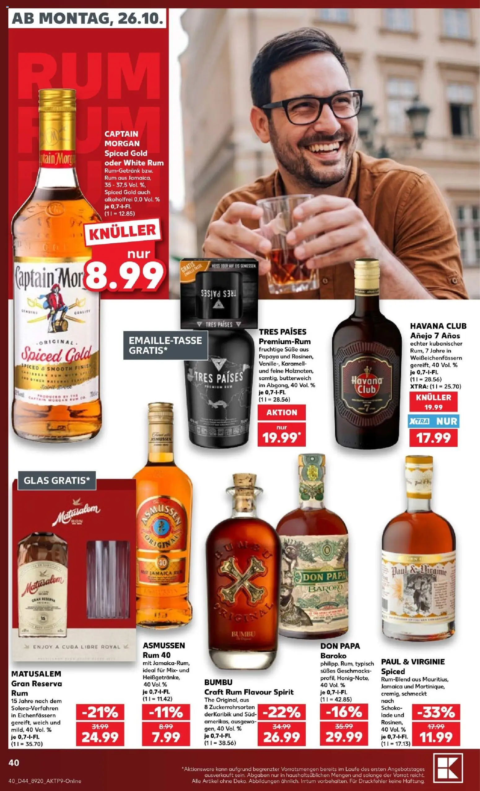 Vorschau von dem Prospekt des Geschäftes Kaufland, gültig ab dem 24.10.2026 - Havana club, Rum, Don Papa Rum, Captain morgan