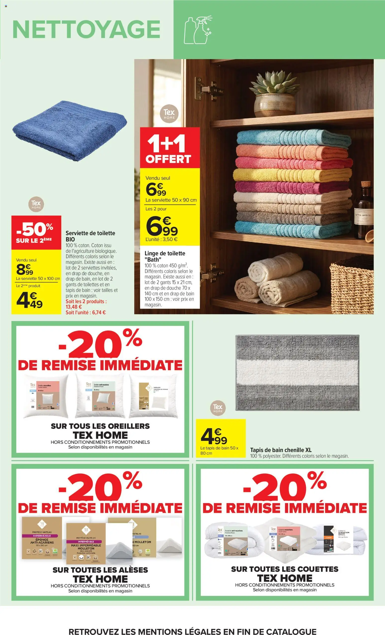 Prévisualisation de Carrefour Market Petit dejeuner du magasin Carrefour Market formulaire valide 01/09/2026 - Matelas, Tapis, Gants, Oreillers, Douche, Tapis de bain, Eponge, Serviettes