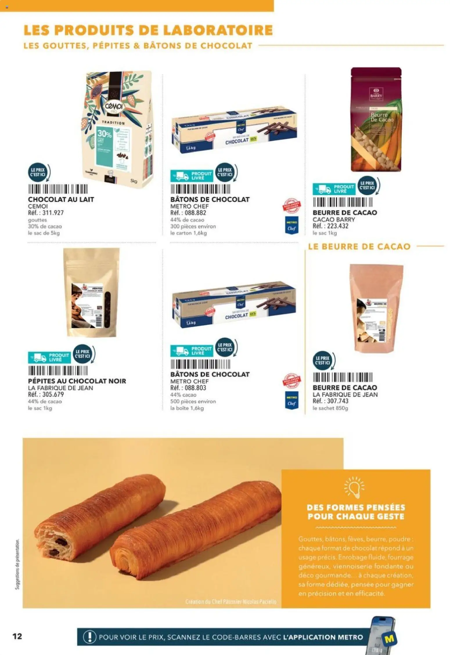 Prévisualisation de Boulangers Pâtissiers du magasin METRO formulaire valide 30/04/2026 - Chocolat, Livre, Sac, Lait, Cacao, Chocolat noir, Poudre, Chocolat au lait