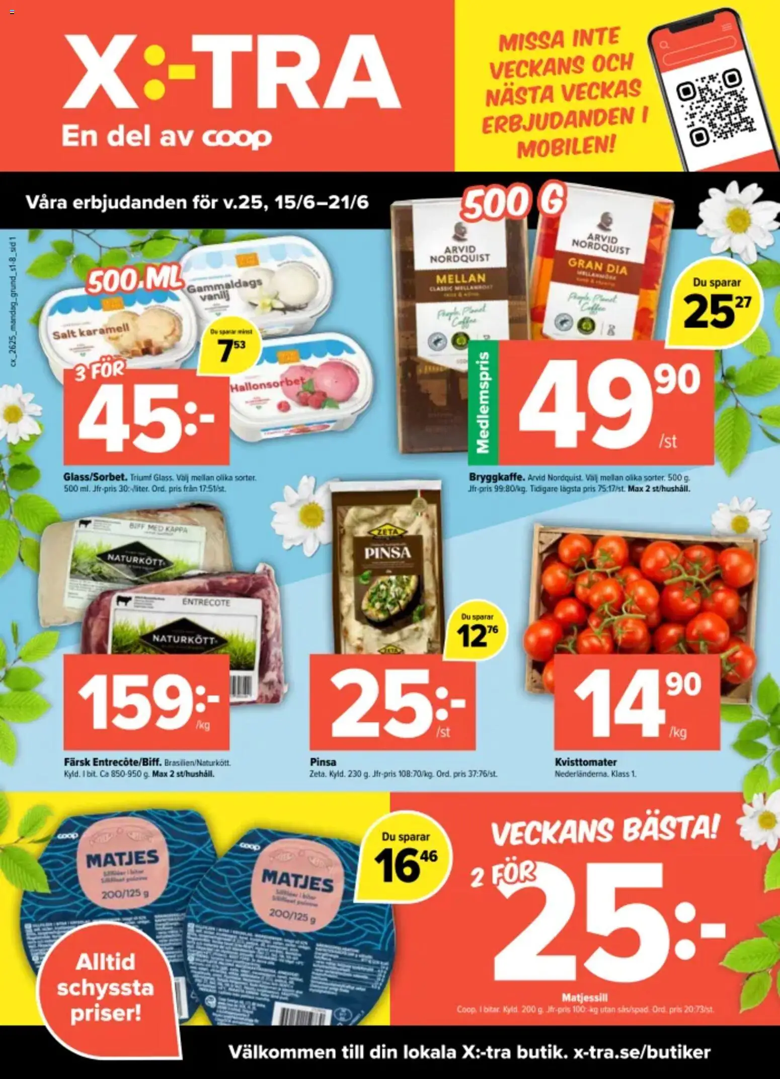 Förhandsgranska reklamblad Coop X:-TRA erbjudanden från butik Coop X:-TRA gäller från 15/06/2026
