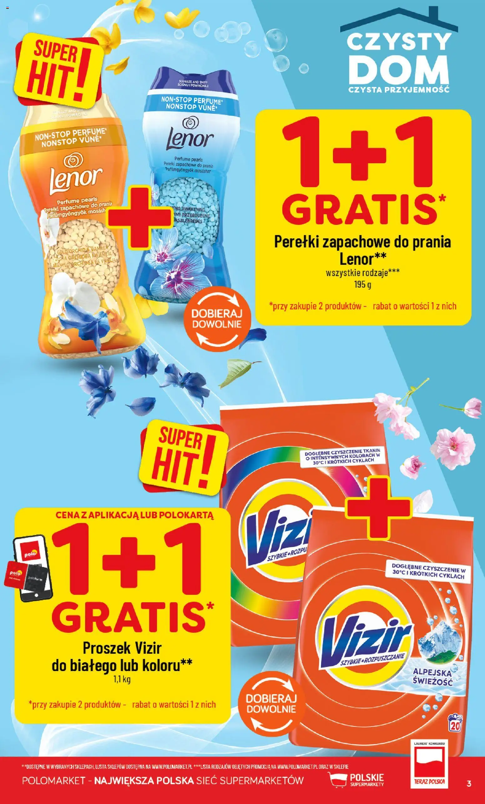 Pogląd gazetki "POLOmarket katalog - Czysty Dom" ze sklepu POLOmarket ważnej od 07.10.2026 - Vizir, Proszek, Proszek Vizir, Perełki zapachowe do prania