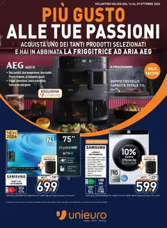 Anteprima dell'opuscolo Unieuro volantino Più gusto alle tue passioni dal negozio Unieuro valido da 12/10/2026
