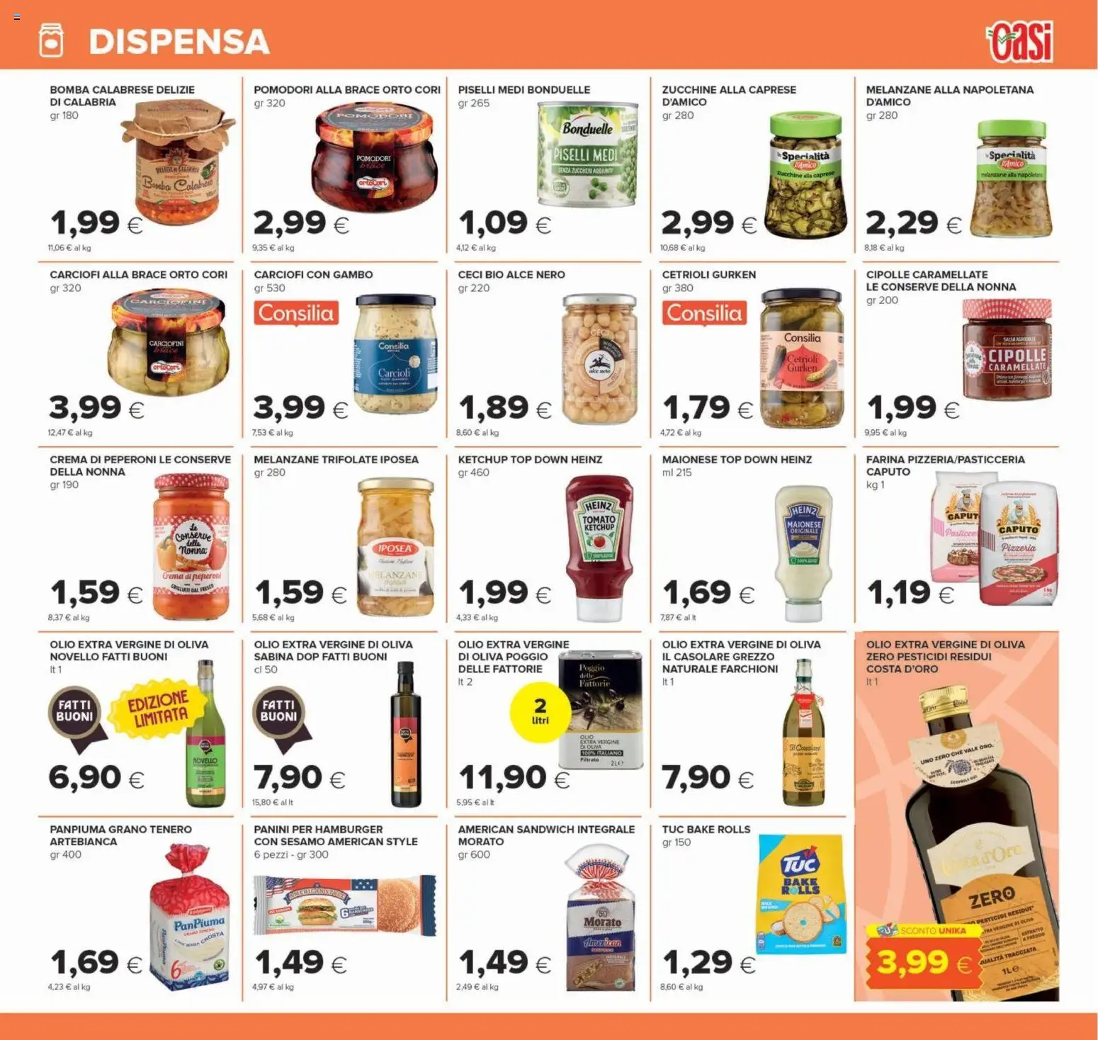 Anteprima dell'opuscolo Oasi volantino Roma dal negozio Oasi valido da 22/10/2026 - Hamburger, Carciofi, Zucchine, Cetrioli, Ceci, Pomodori, Specialità, Conserve