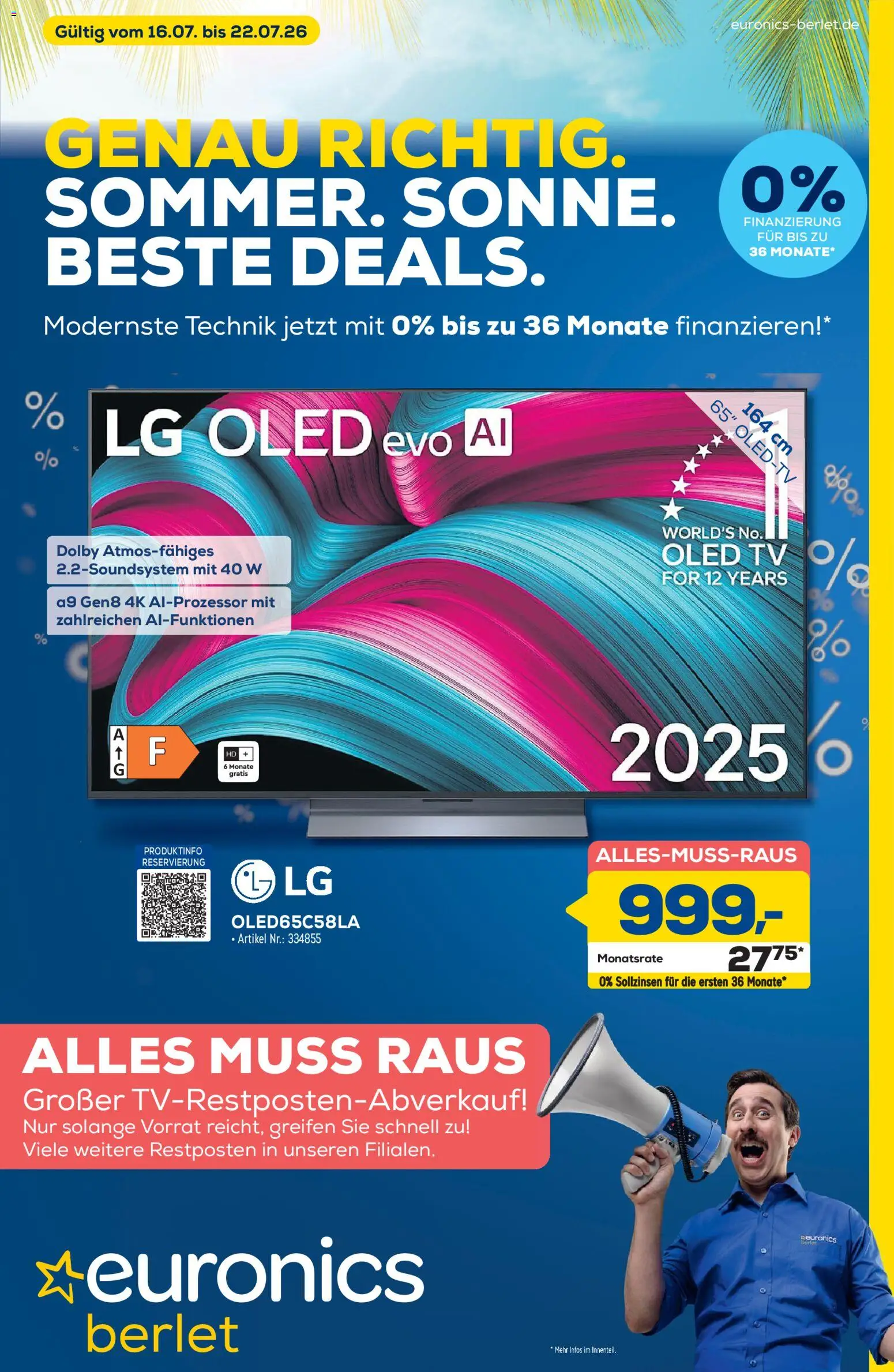 Vorschau von dem Prospekt des Geschäftes Euronics, gültig ab dem 16.07.2026 - TV, LG