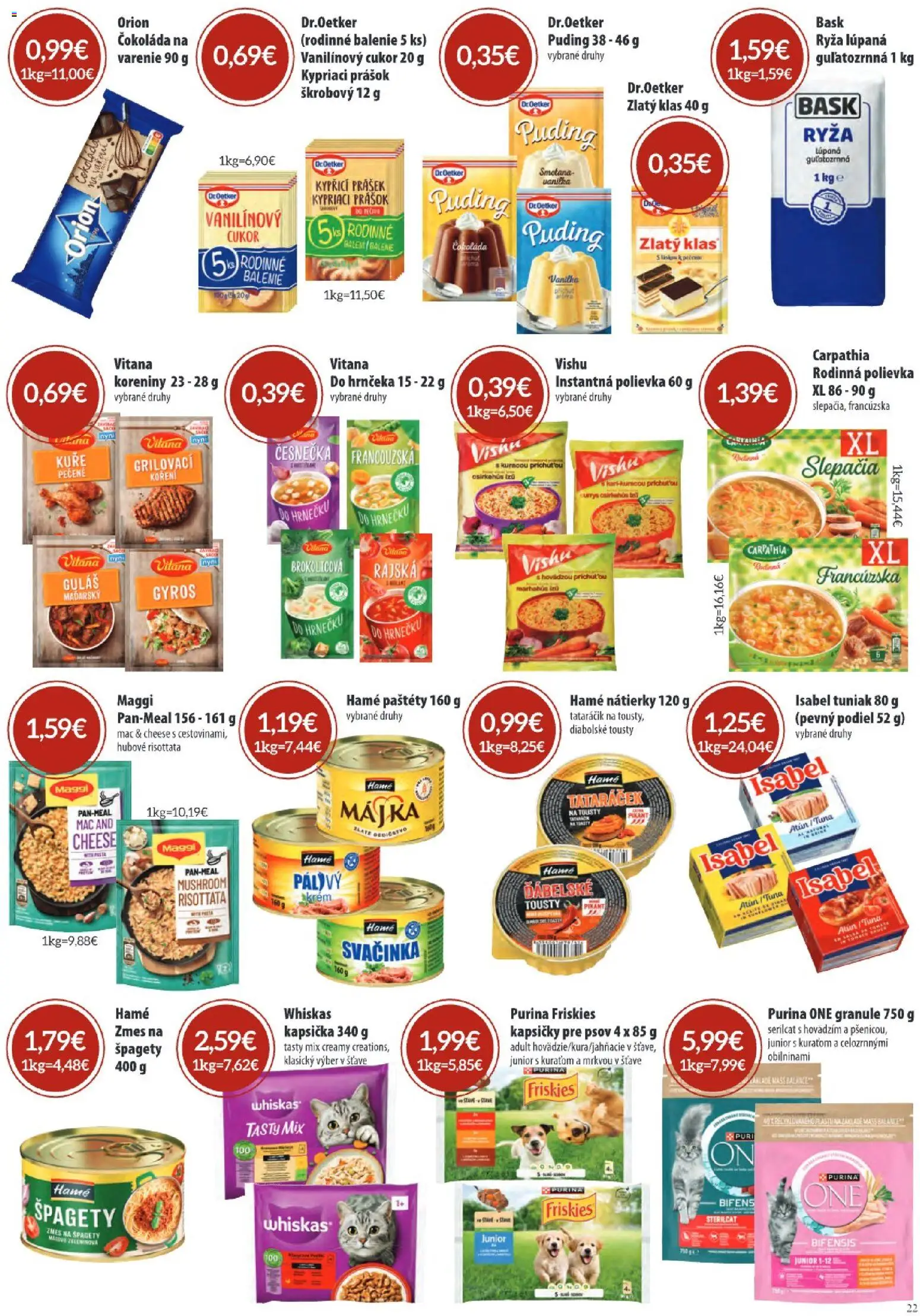 Náhľad KARMEN CBA letáku platného od 03.09.2026 - Čokoláda, Gyros, Tuniak, Puding, Cukor, Whiskas, Friskies, Zlatý klas