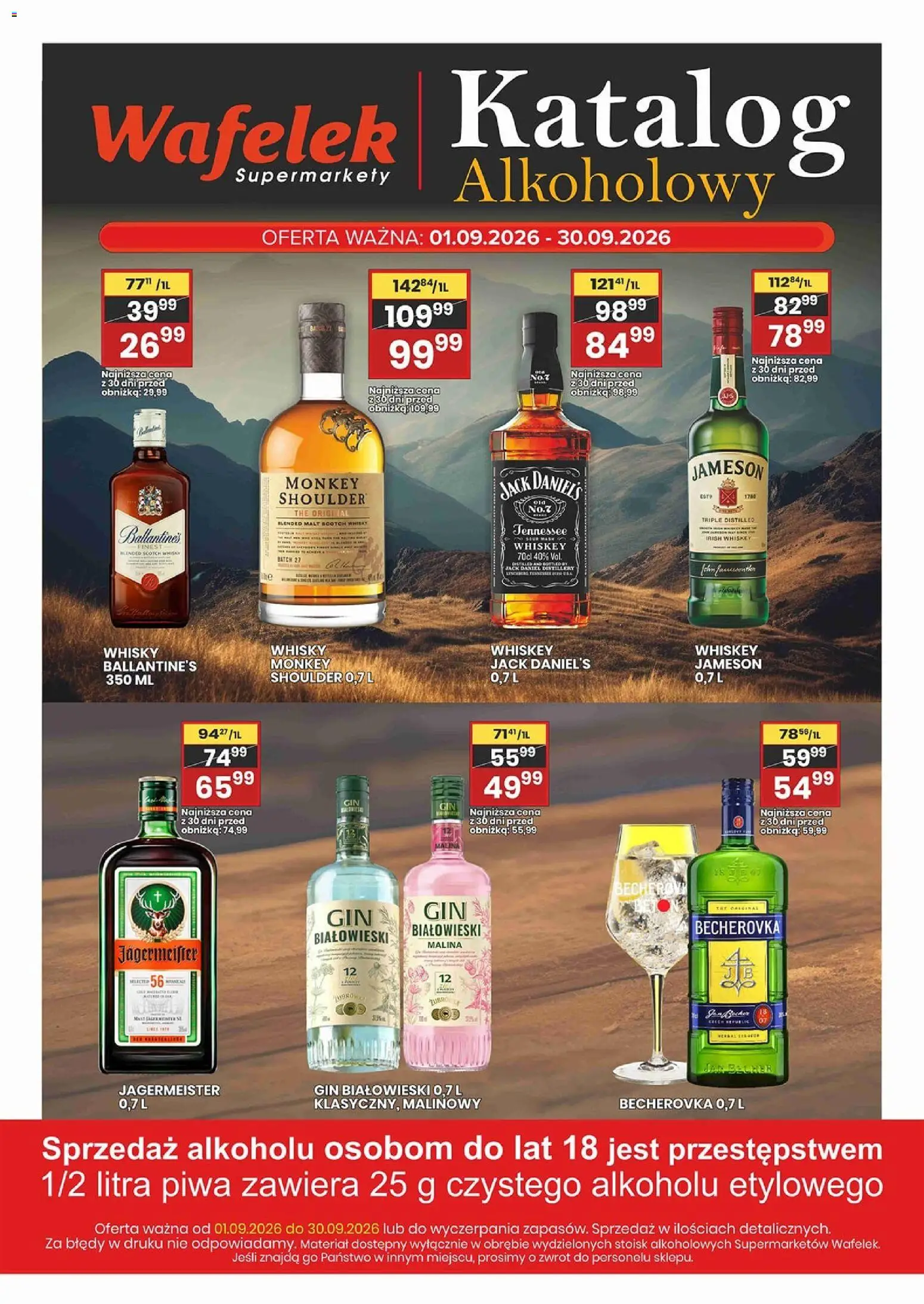 Pogląd gazetki "Wafelek gazetka alkoholowa" ze sklepu Wafelek ważnej od 01.09.2026