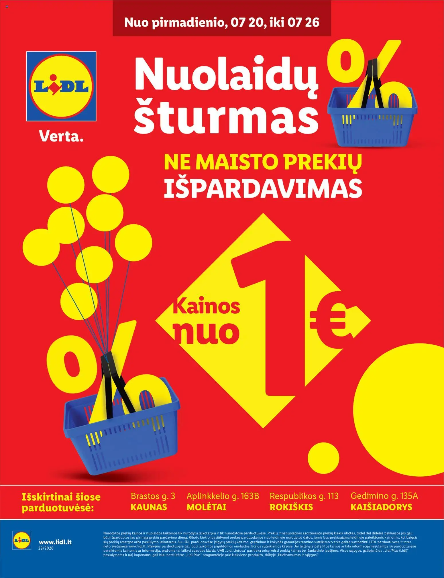 LIDL parduotuvės leidinio LIDL leidinys - Nuolaidų šturmas galiojančio nuo 2026.07.20 peržiūra