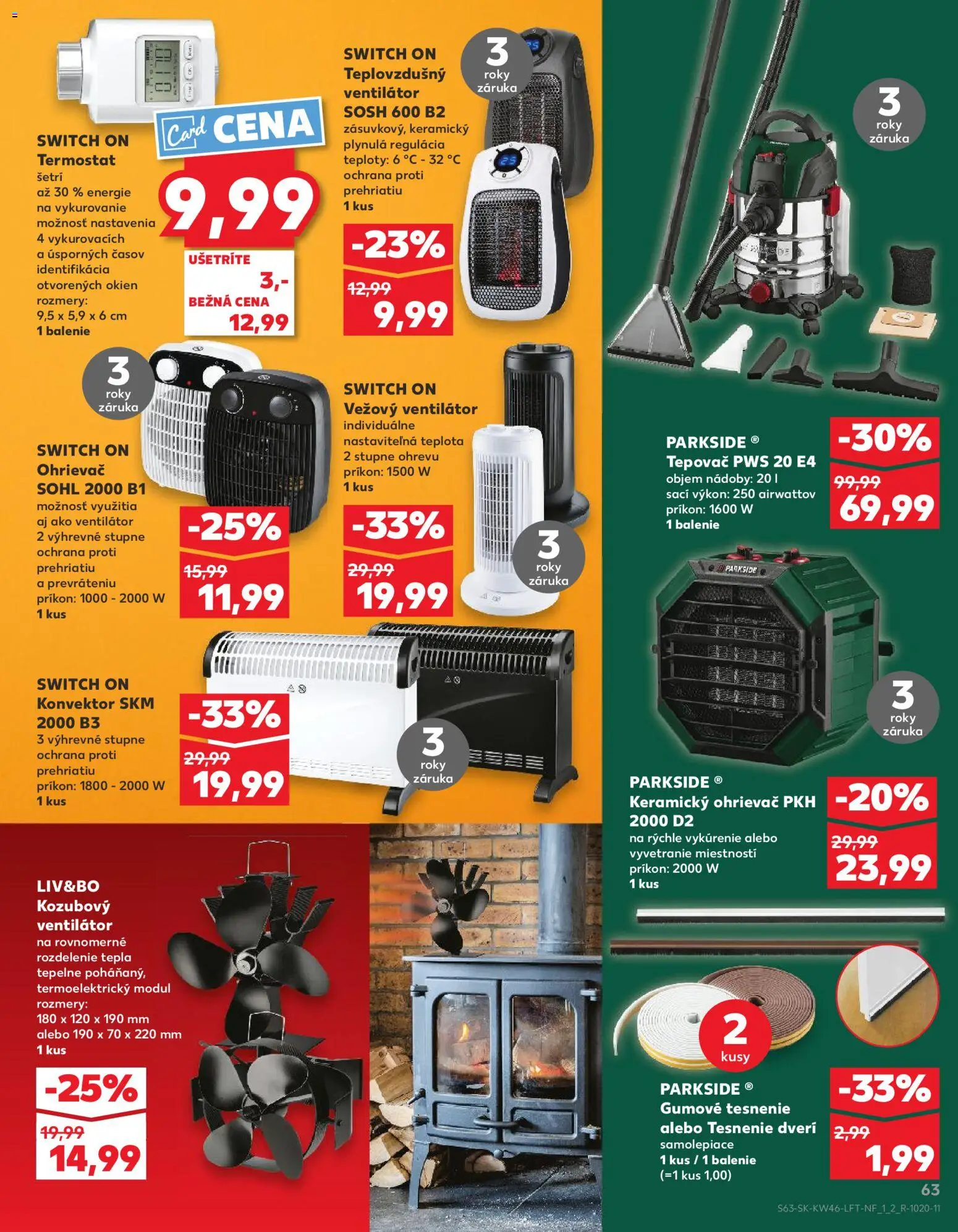 Náhľad Kaufland letáku platného od 13.11.2025 - Parkside, Tepovač, Termostat, Ventilátor, Ohrievač, Teplovzdušný ventilátor