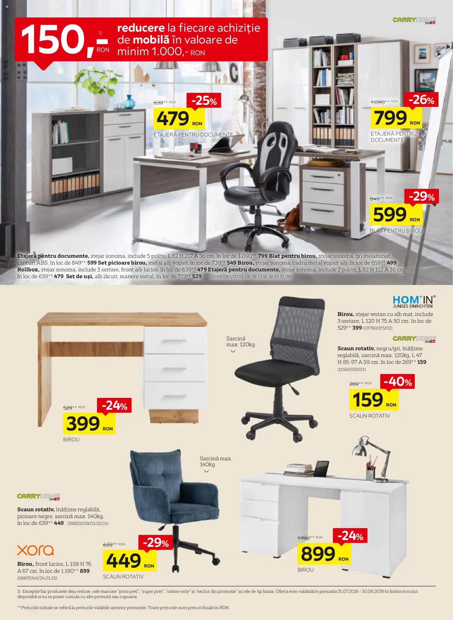 Previzualizarea de cataloage: XXXLutz XXXLutz Catalog valabil de la 03.08.2026 - Birou, Scaun, Tip, Mânere, Etajeră