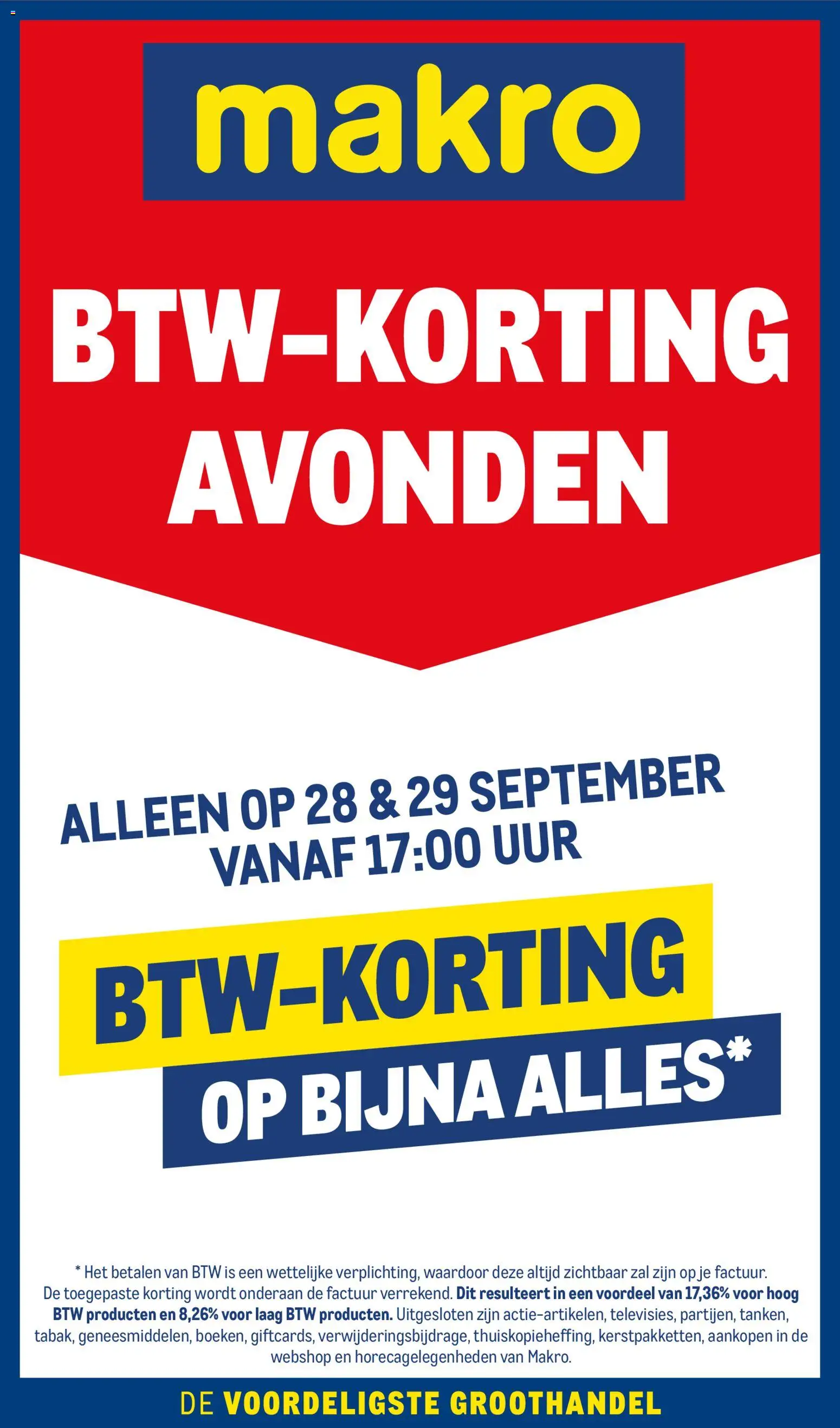 Voorbeeld van Makro folder - BTW korting van winkel Makro geldig vanaf 28-09-2026