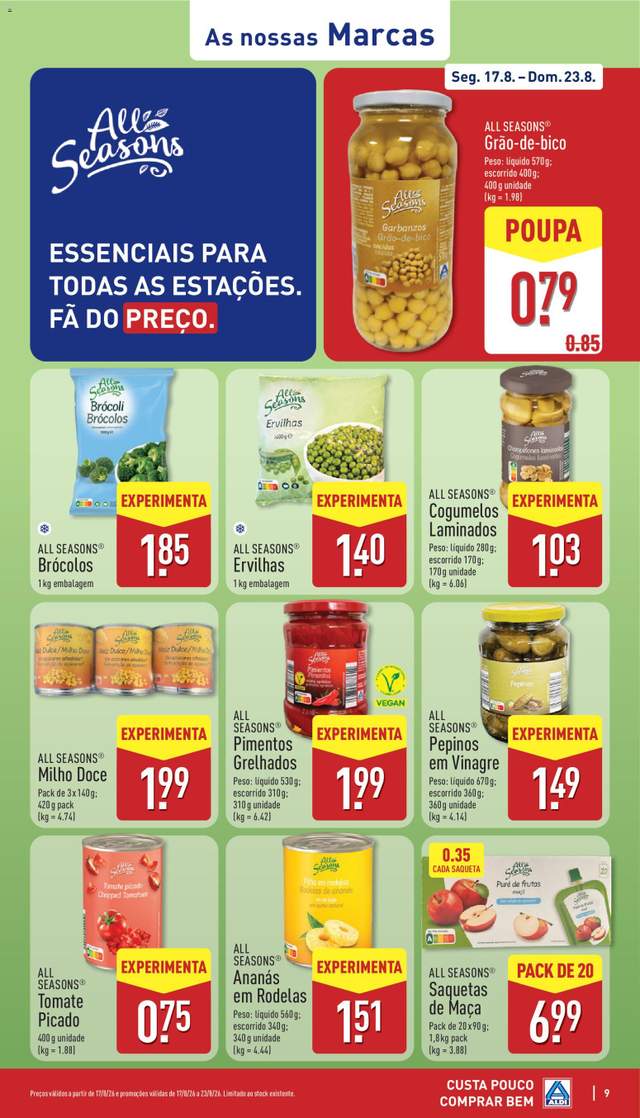 Novo folheto Aldi a partir de 17/08