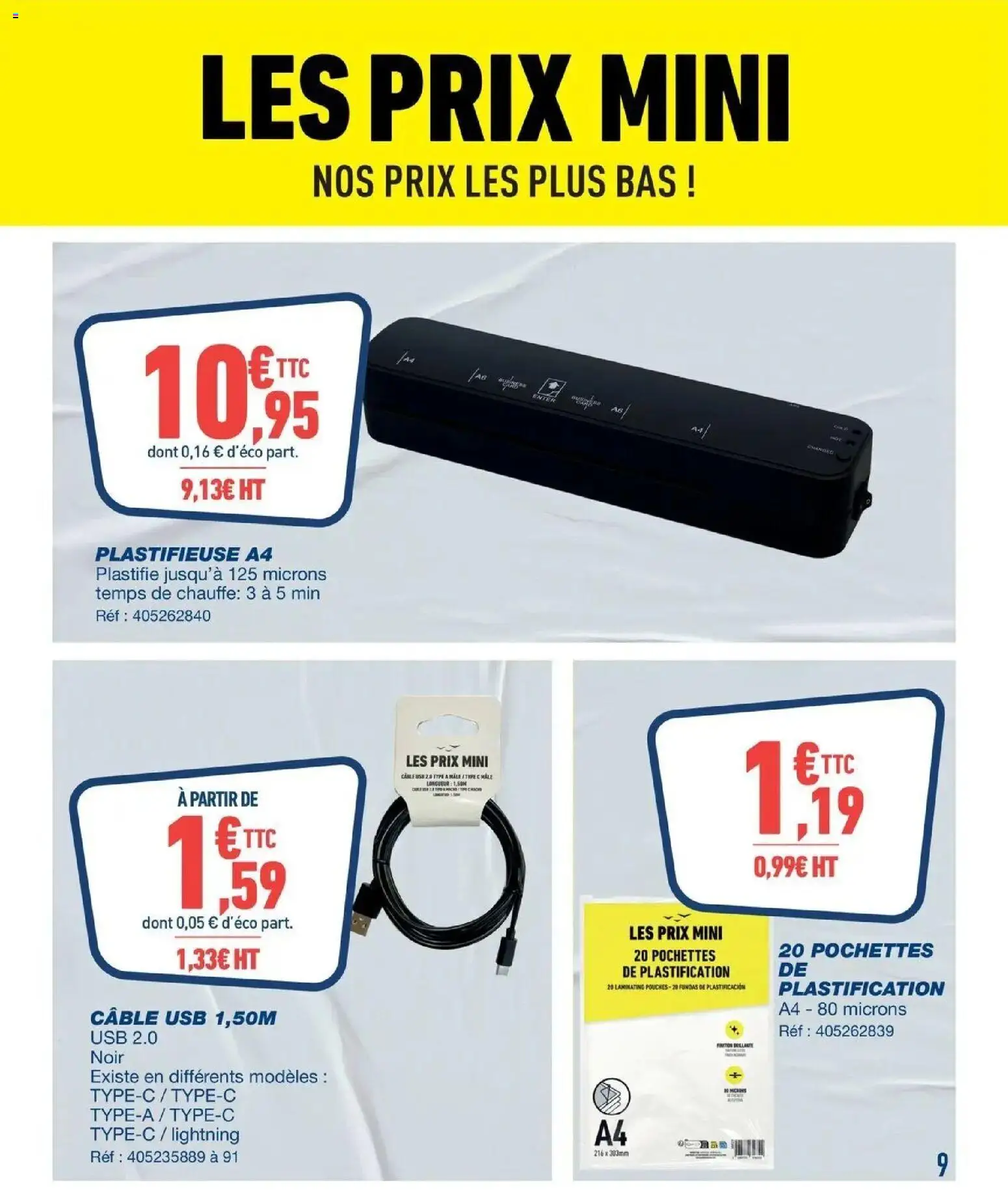 Prévisualisation de Prix en folie! du magasin Bureau Vallée formulaire valide 02/11/2026 - Plastifieuse, USB, Câble, Câble USB