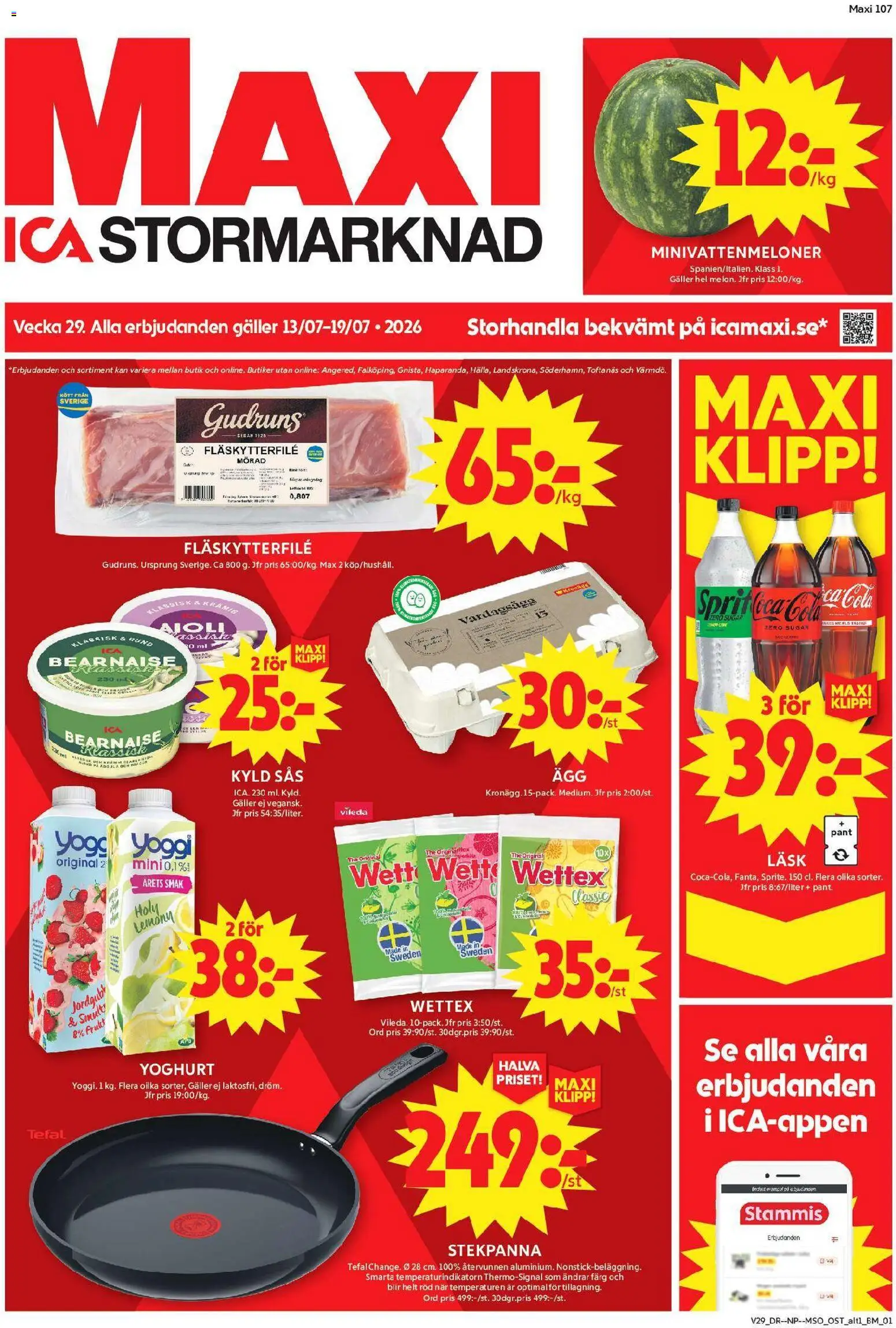 Förhandsgranska reklamblad ICA Maxi erbjudanden från butik ICA Maxi gäller från 13/07/2026