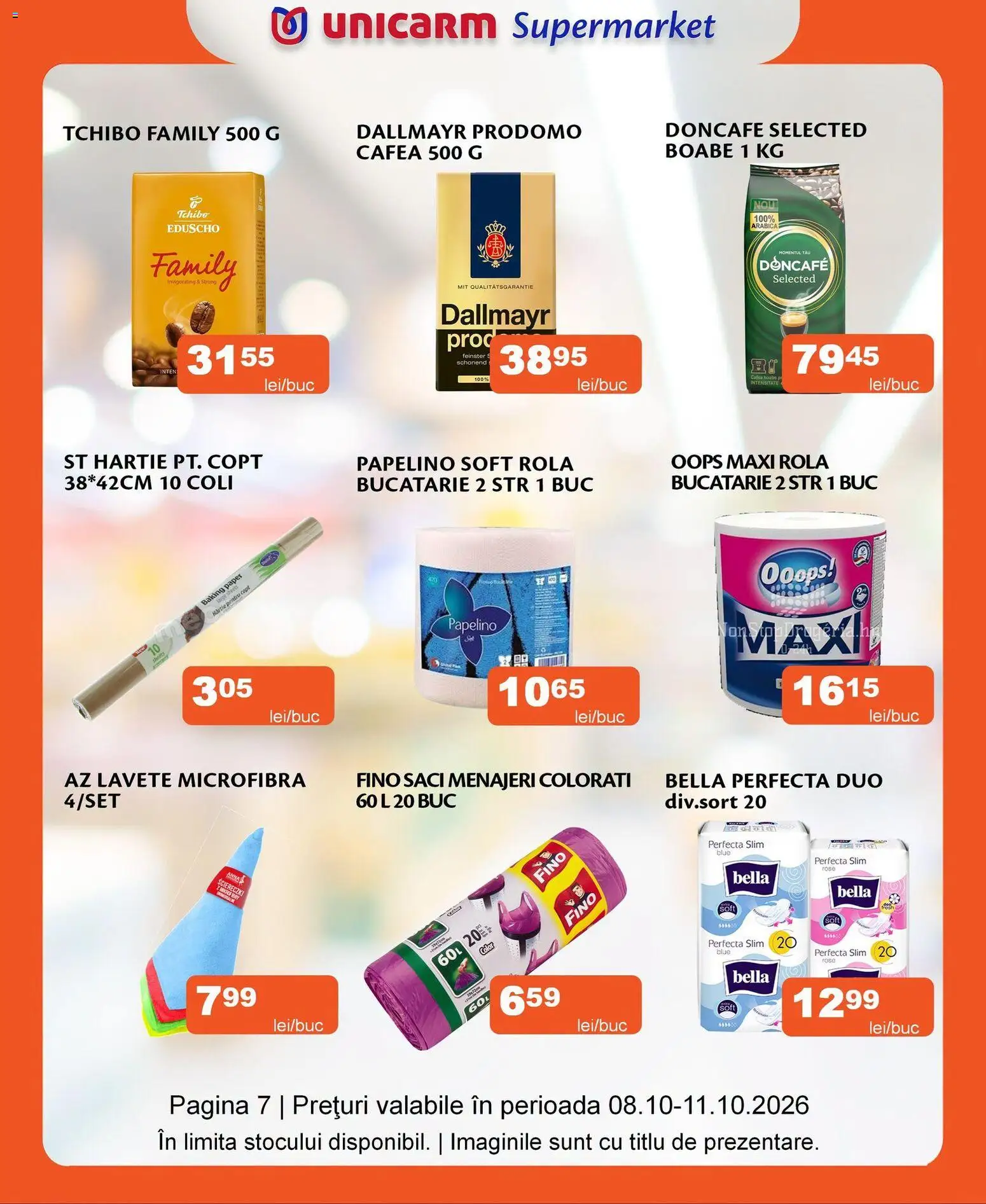 Previzualizarea de cataloage: Unicarm Unicarm Catalog Prețuri de weekend valabil de la 08.10.2026 - Cafea, Bucătărie, Bella, Doncafe, Lavete, Saci menajeri