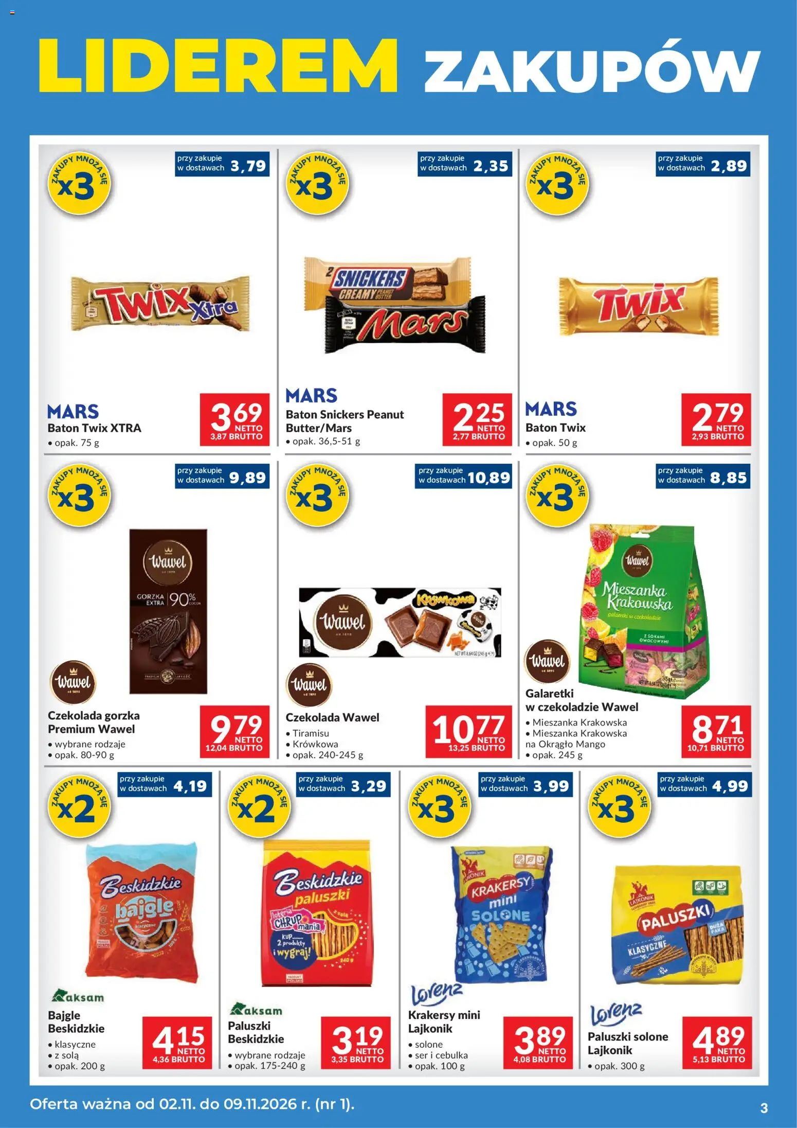 Pogląd gazetki "Makro gazetka - Zostań Liderem Zakupów" ze sklepu Makro ważnej od 02.11.2026 - Mango, Tiramisu, Czekolada, Ser, Baton, Galaretki, Krakersy, Mieszanka krakowska