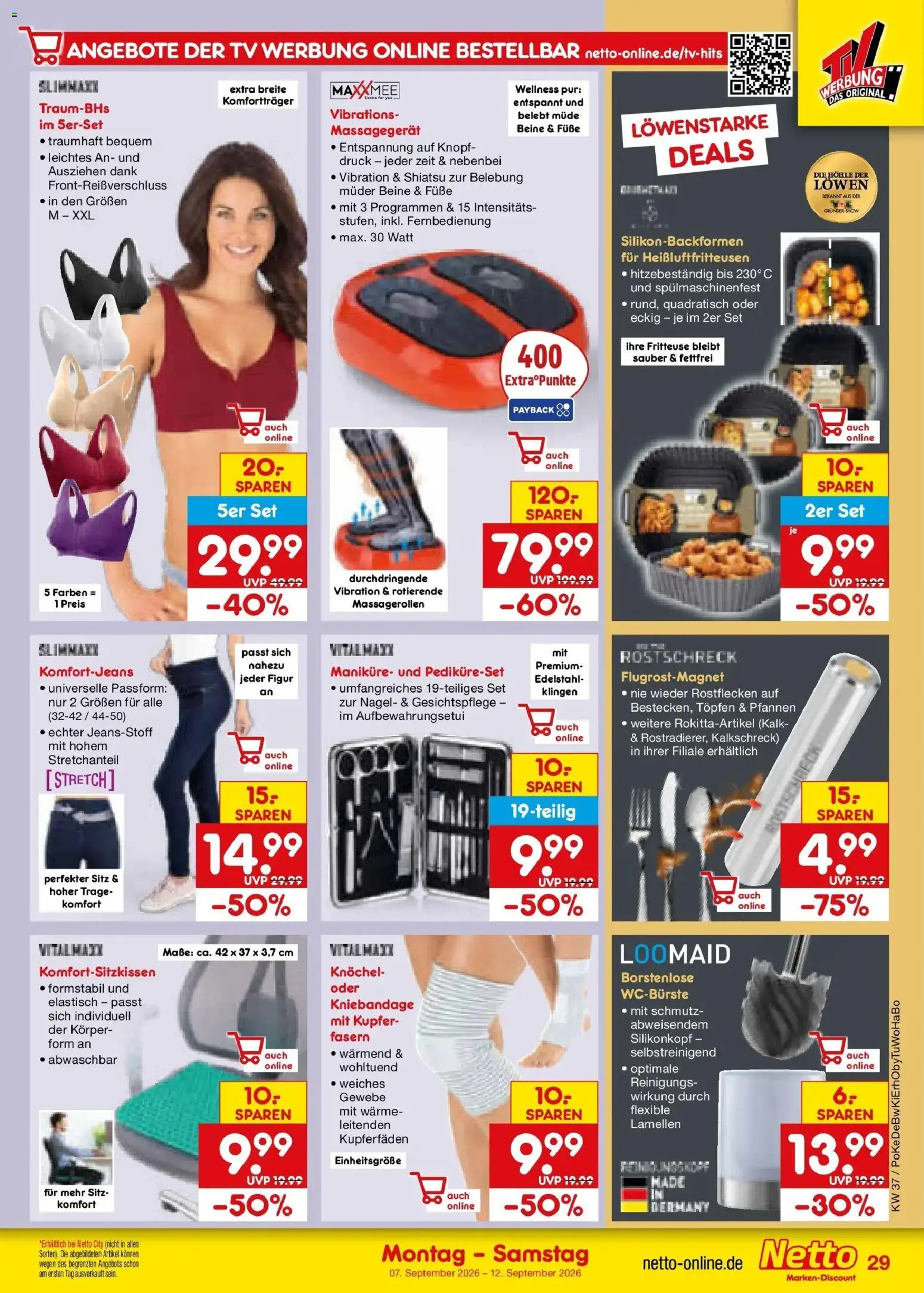 Vorschau von dem Prospekt des Geschäftes Netto Marken-Discount, gültig ab dem 07.09.2026 - TV, Kalk, Massagegerät, Fritteuse