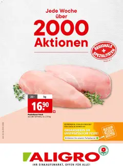 Vorschau des Merkblatts Aligro aktionen 2000 Aktionen Schlieren, Gossau SG, Frauenfeld, Rapperswil-Jona, Sargans, Bern vom Shop Aligro gültig von 24.08.2026 bis 29.08.2026
