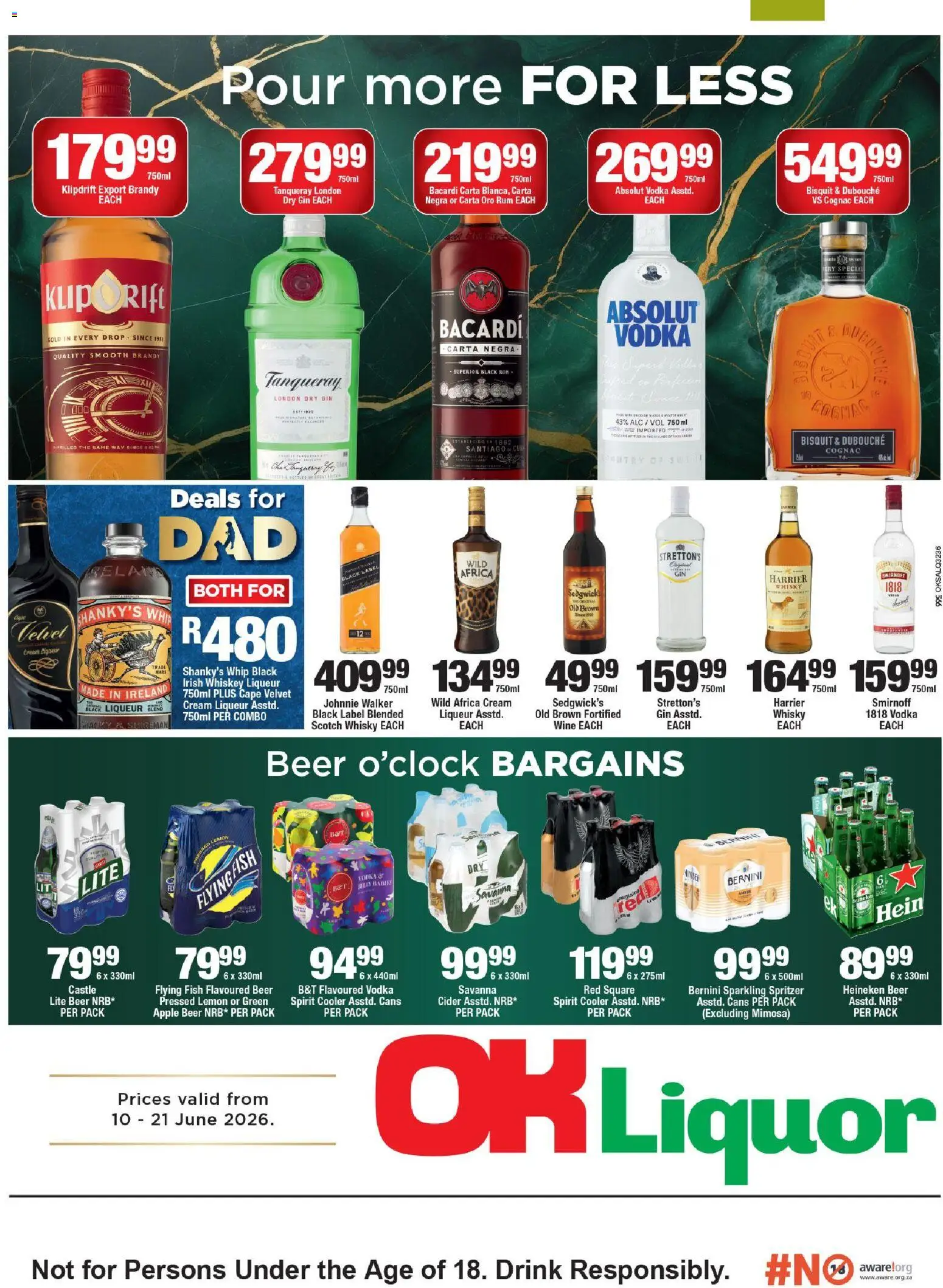 Preview of OK Foods flyer valid from 10/06/2026 - Heineken, Wine, Gin, Brandy, Cognac, Cream, Rum, Cream liqueur