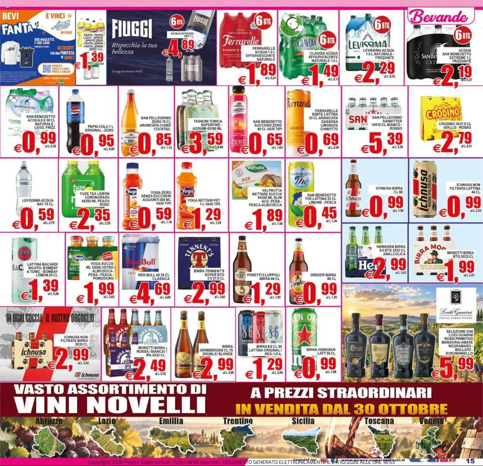 Anteprima dell'opuscolo Pewex volantino City dal negozio Pewex valido da 23/10/2026 - The, Birra, Red Bull, Limone, Pesca, Pera, Sprite, Limonata