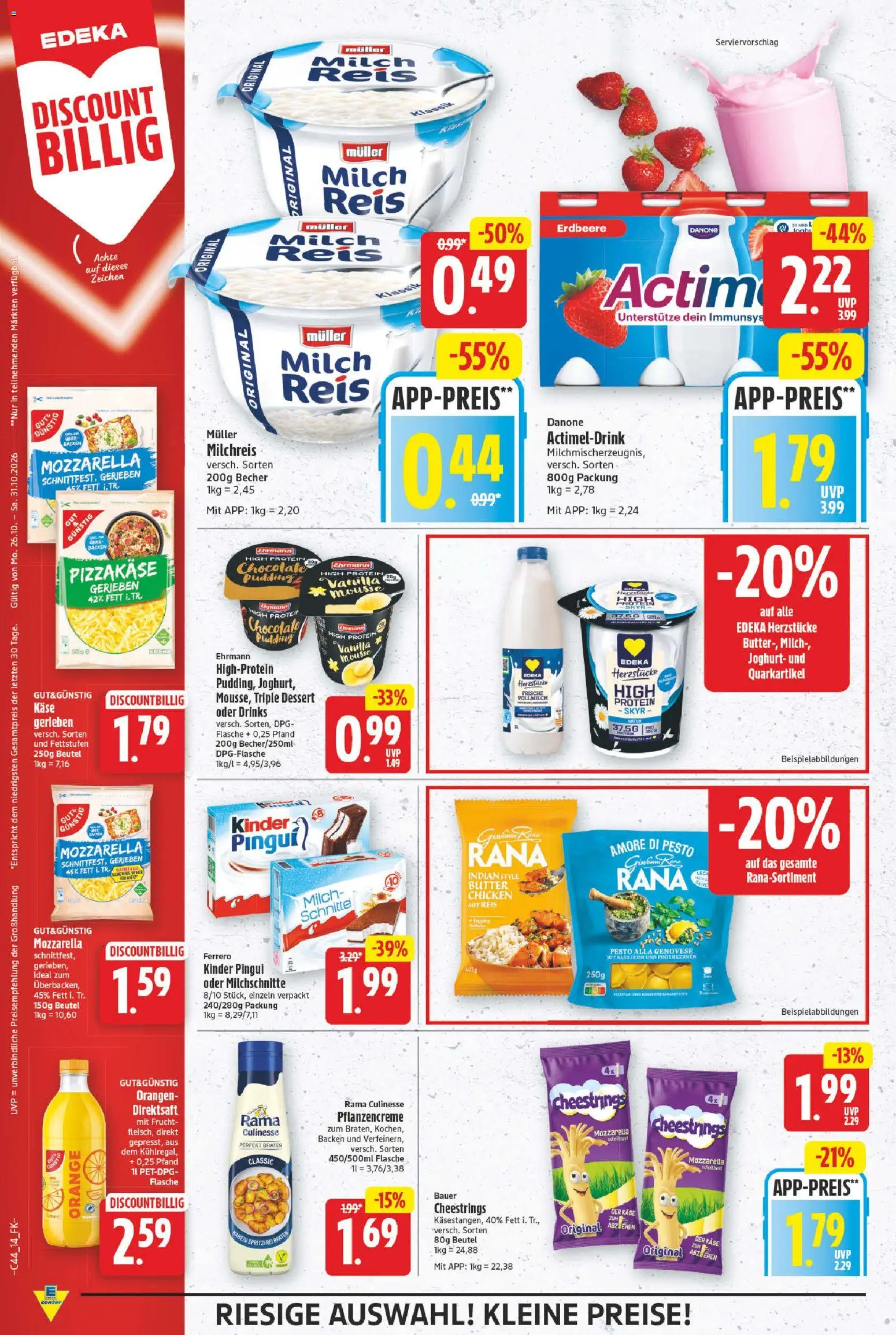 Vorschau von dem Prospekt des Geschäftes E center, gültig ab dem 26.10.2026 - Butter, Käse, Joghurt, Mozzarella, Skyr, Reis, Pudding, Rama